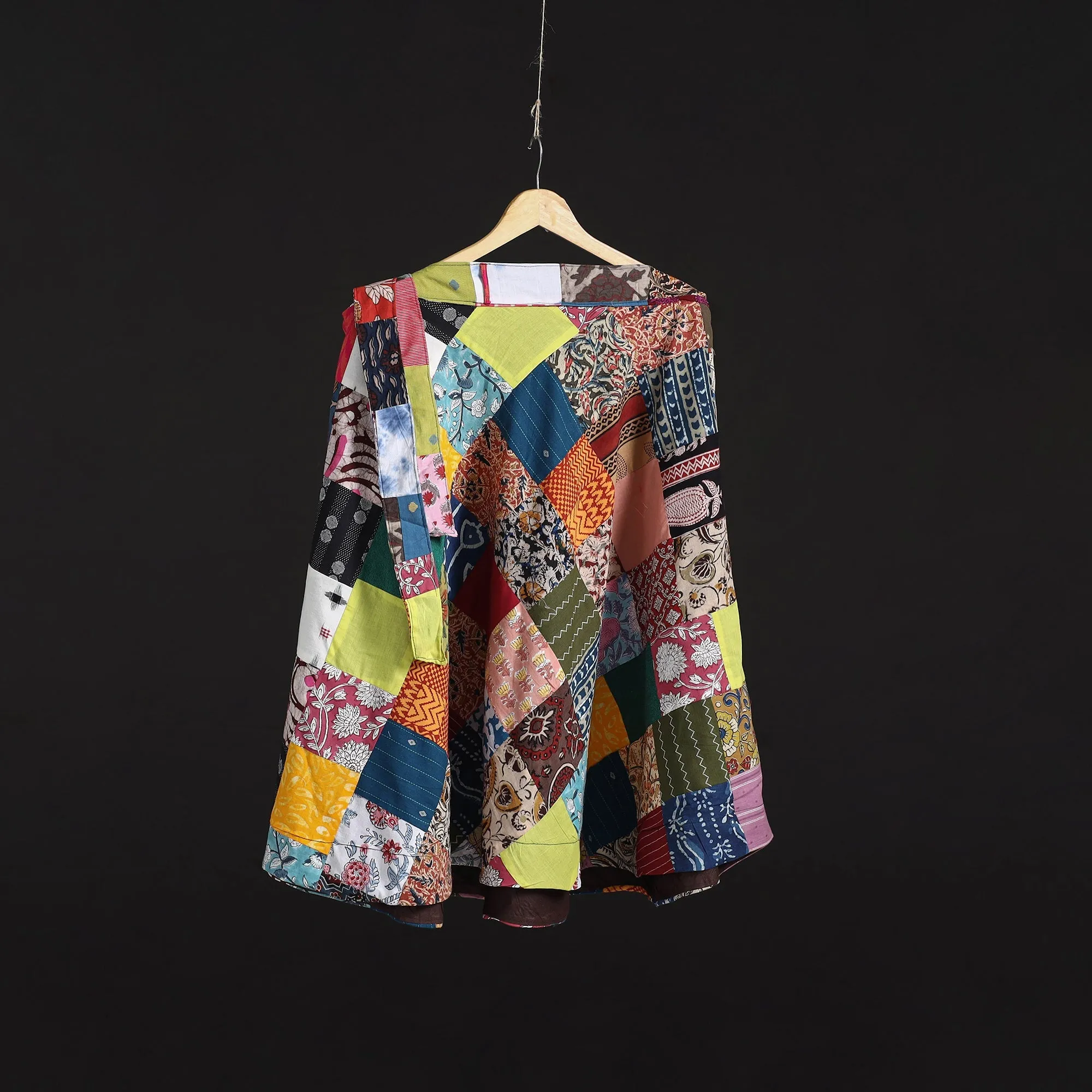 Multicolor - Tukdi Patchwork Cotton Wrap Around Skirt 07 sold by Itokri