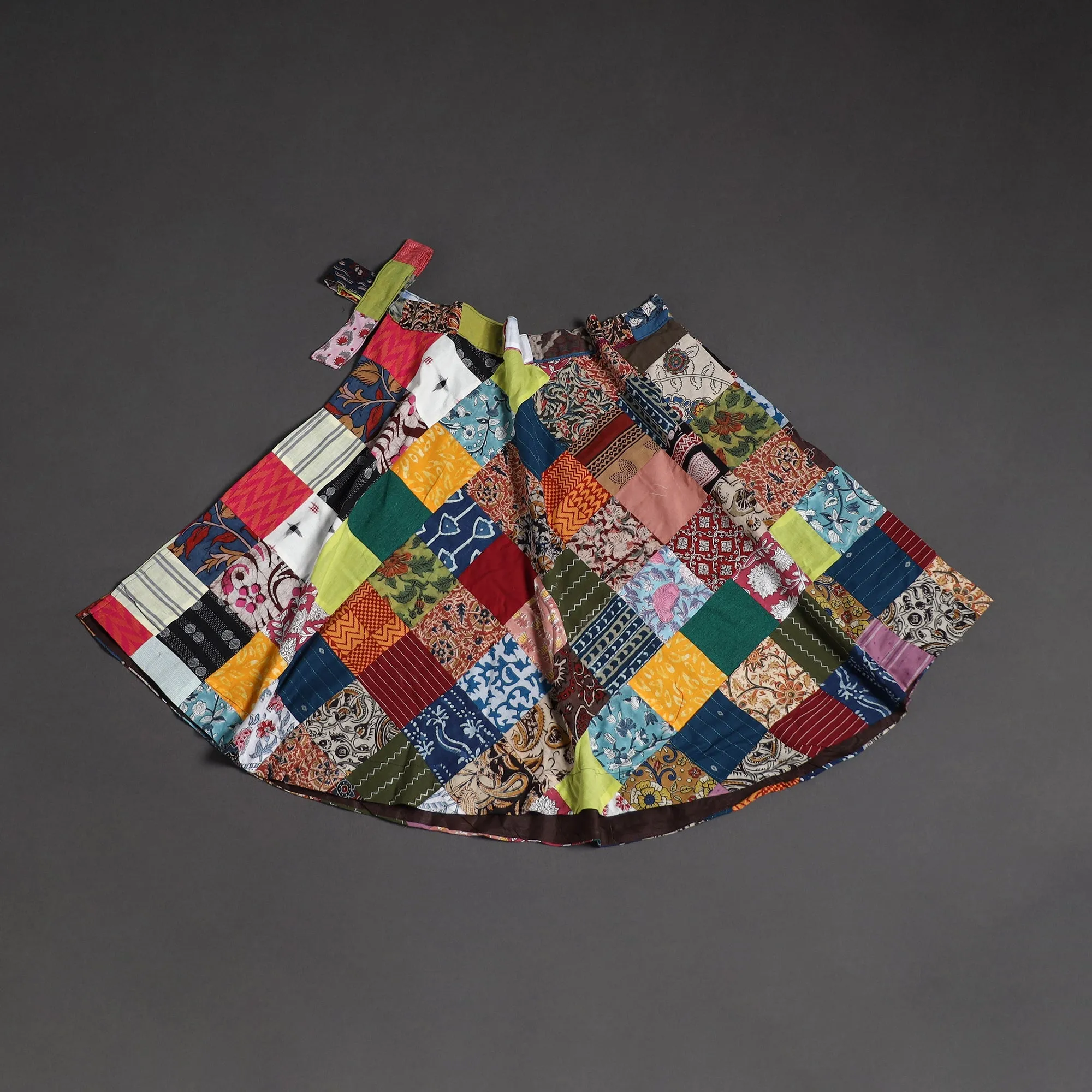 Multicolor - Tukdi Patchwork Cotton Wrap Around Skirt 07 sold by Itokri product image thumbnail 2