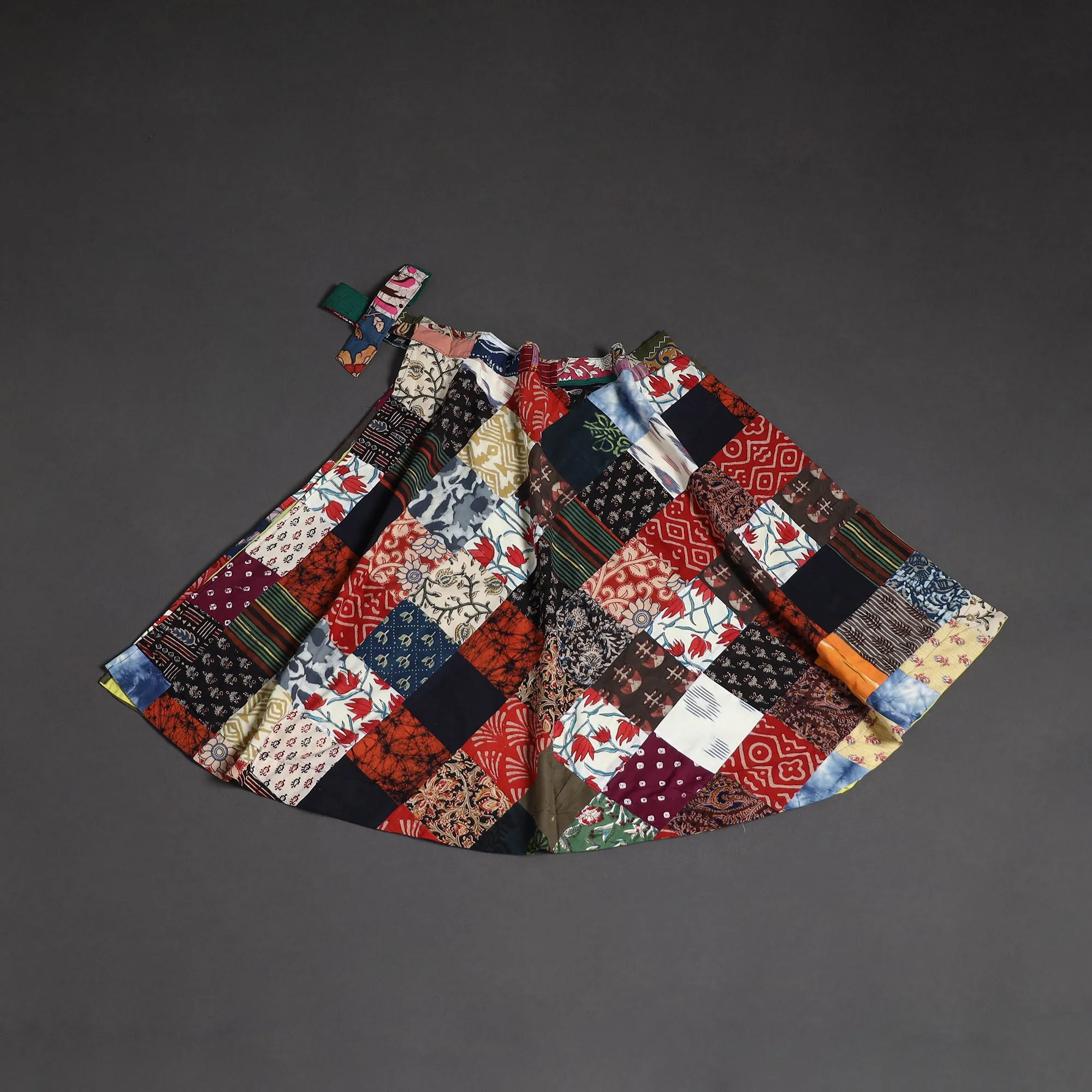 Multicolor - Tukdi Patchwork Cotton Wrap Around Skirt 05 sold by Itokri product image thumbnail 2