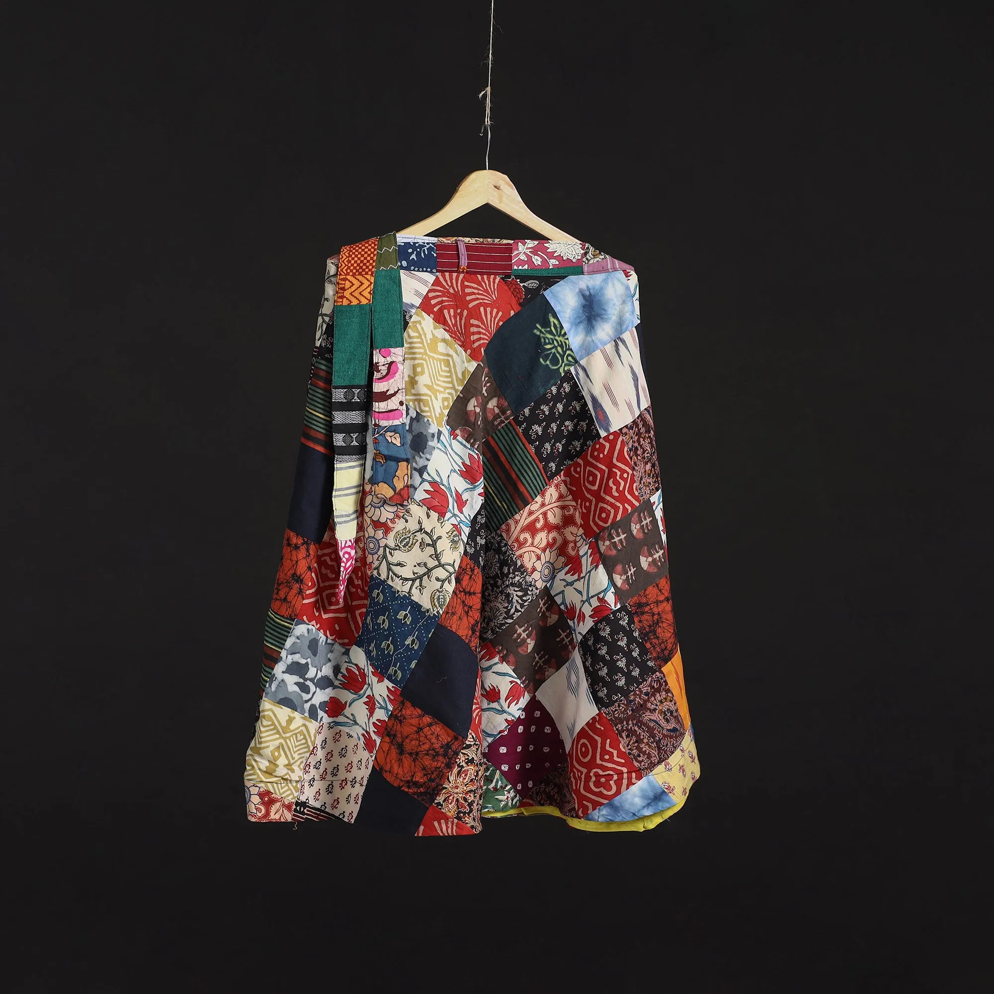 Multicolor - Tukdi Patchwork Cotton Wrap Around Skirt 05 sold by Itokri