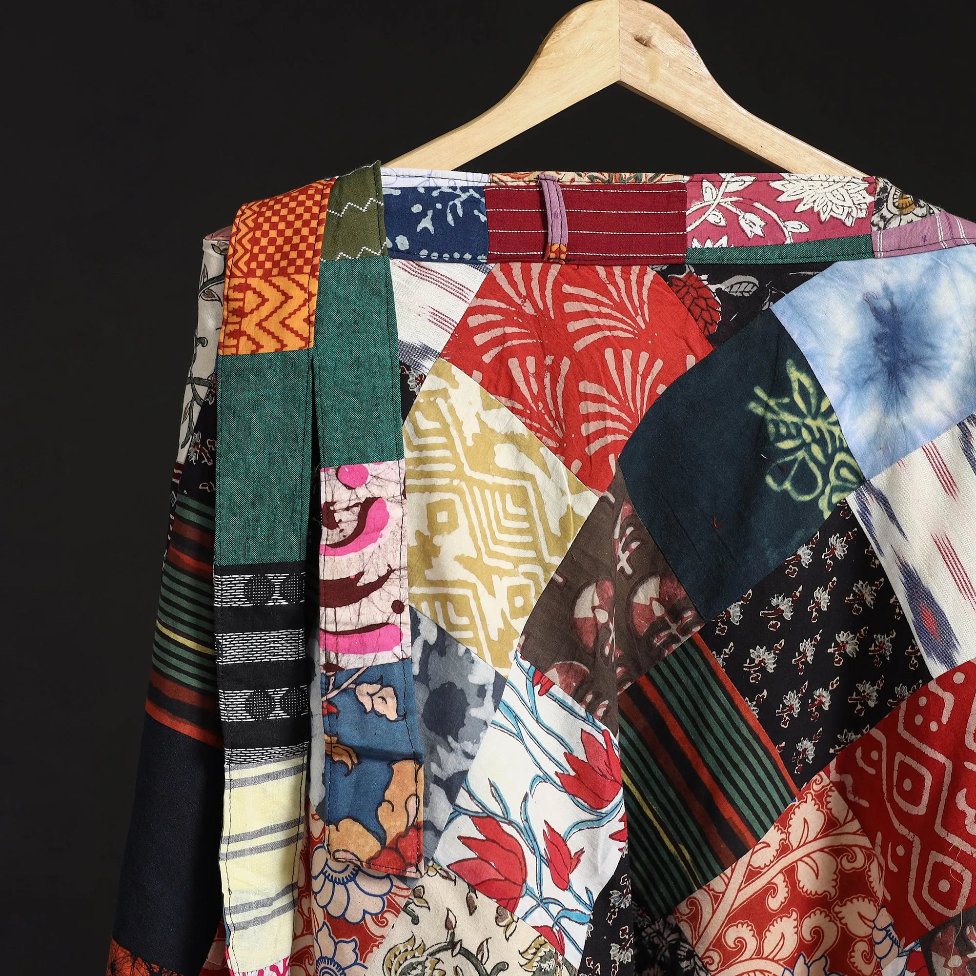 Multicolor - Tukdi Patchwork Cotton Wrap Around Skirt 05 sold by Itokri product image thumbnail 3