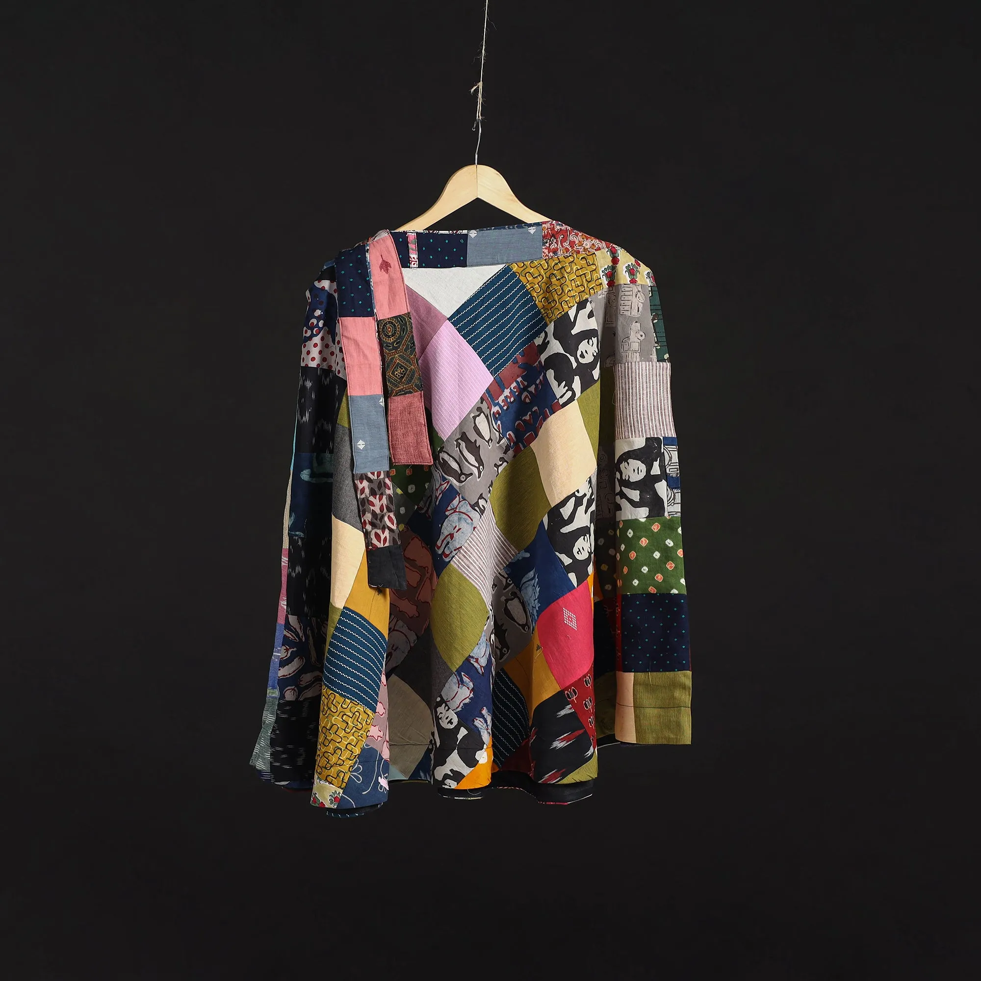 Multicolor - Tukdi Patchwork Cotton Wrap Around Skirt 04 sold by Itokri