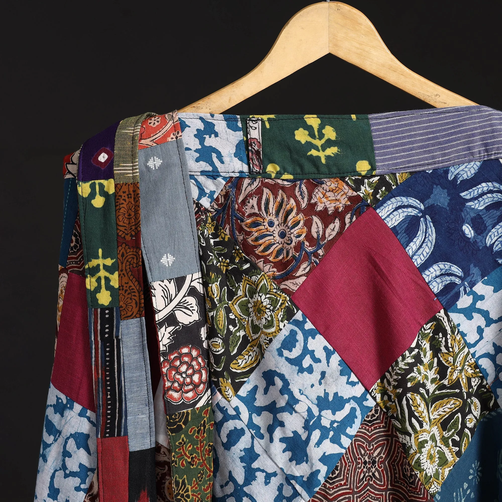 Multicolor - Tukdi Patchwork Cotton Wrap Around Skirt 03 sold by Itokri product image thumbnail 3