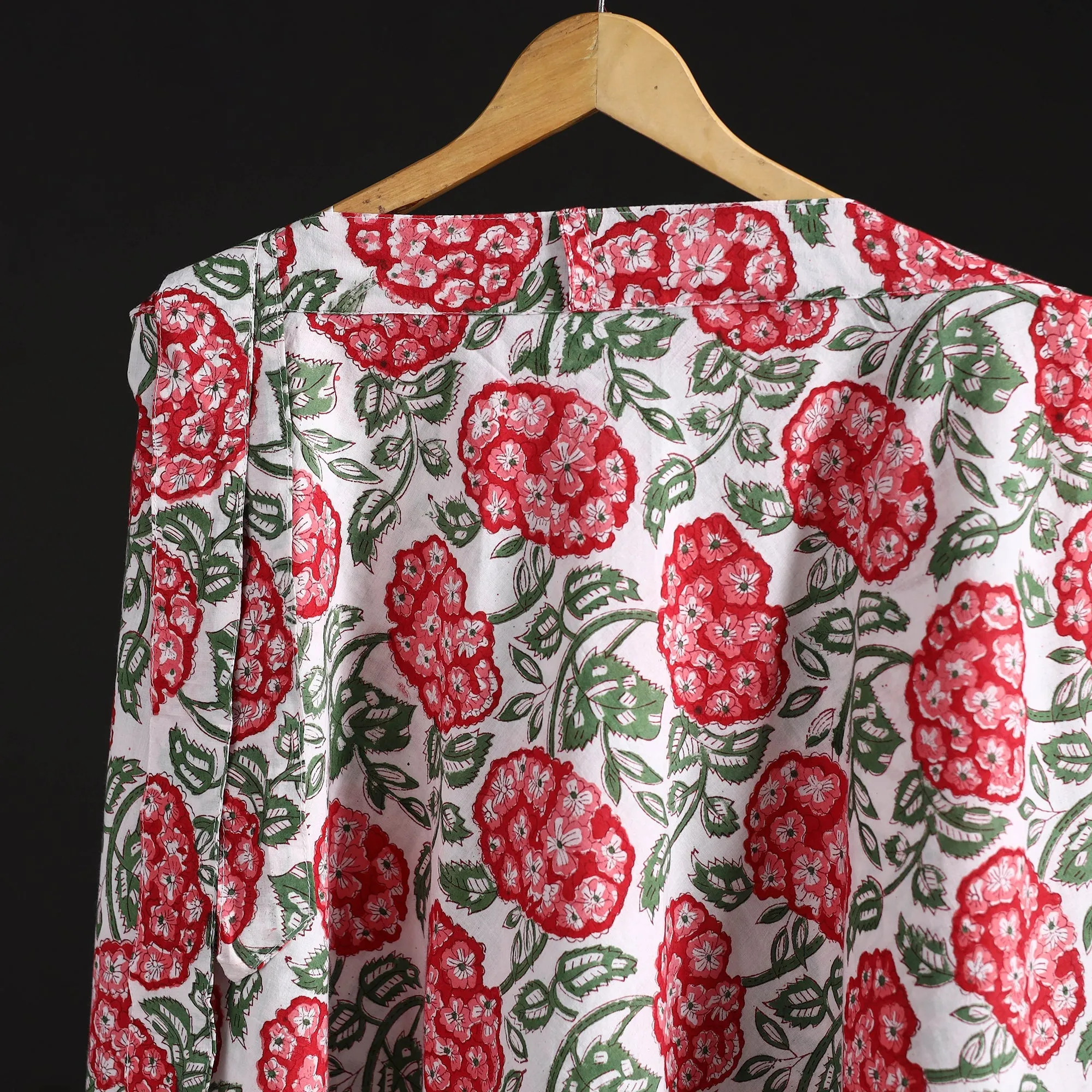 Red - Sanganeri Hand Block Print Cotton Wrap Around Skirt 58 sold by Itokri product image thumbnail 3