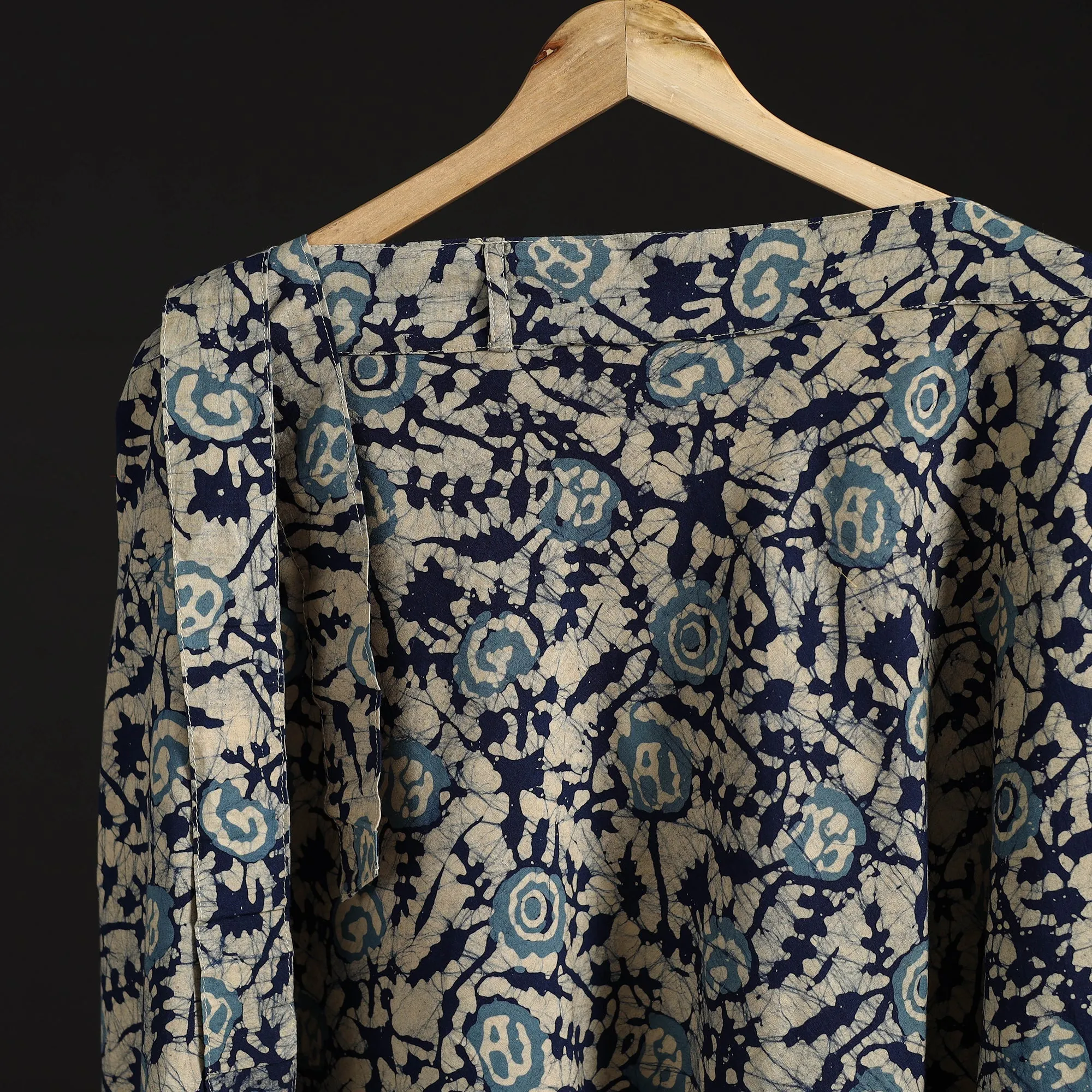 Beige - Hand Block Batik Print Cotton Wrap Around Skirt 110 sold by Itokri product image thumbnail 3