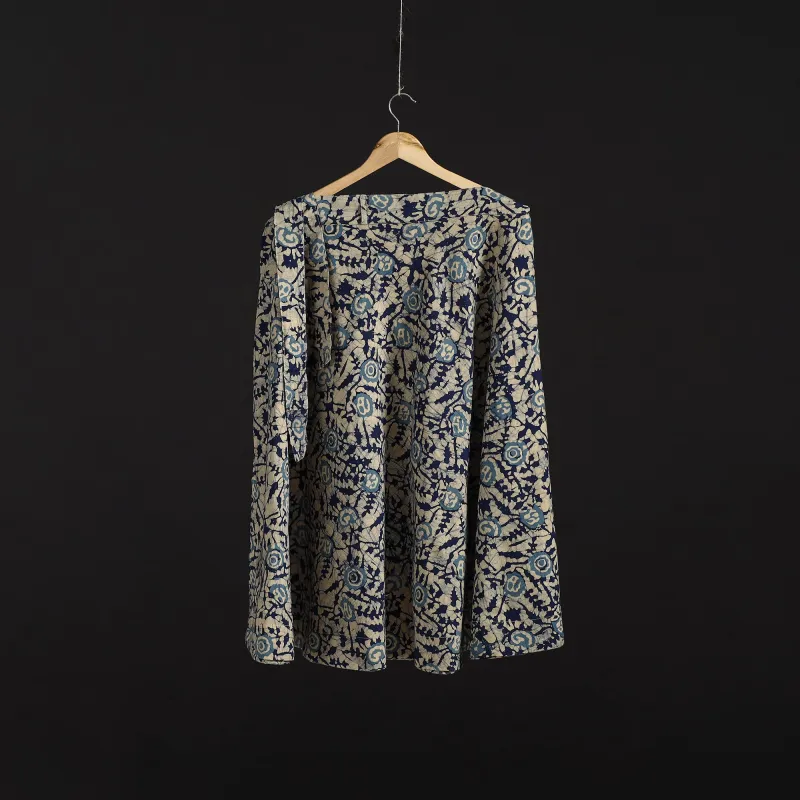 Beige - Hand Block Batik Print Cotton Wrap Around Skirt 110 made by Itokri