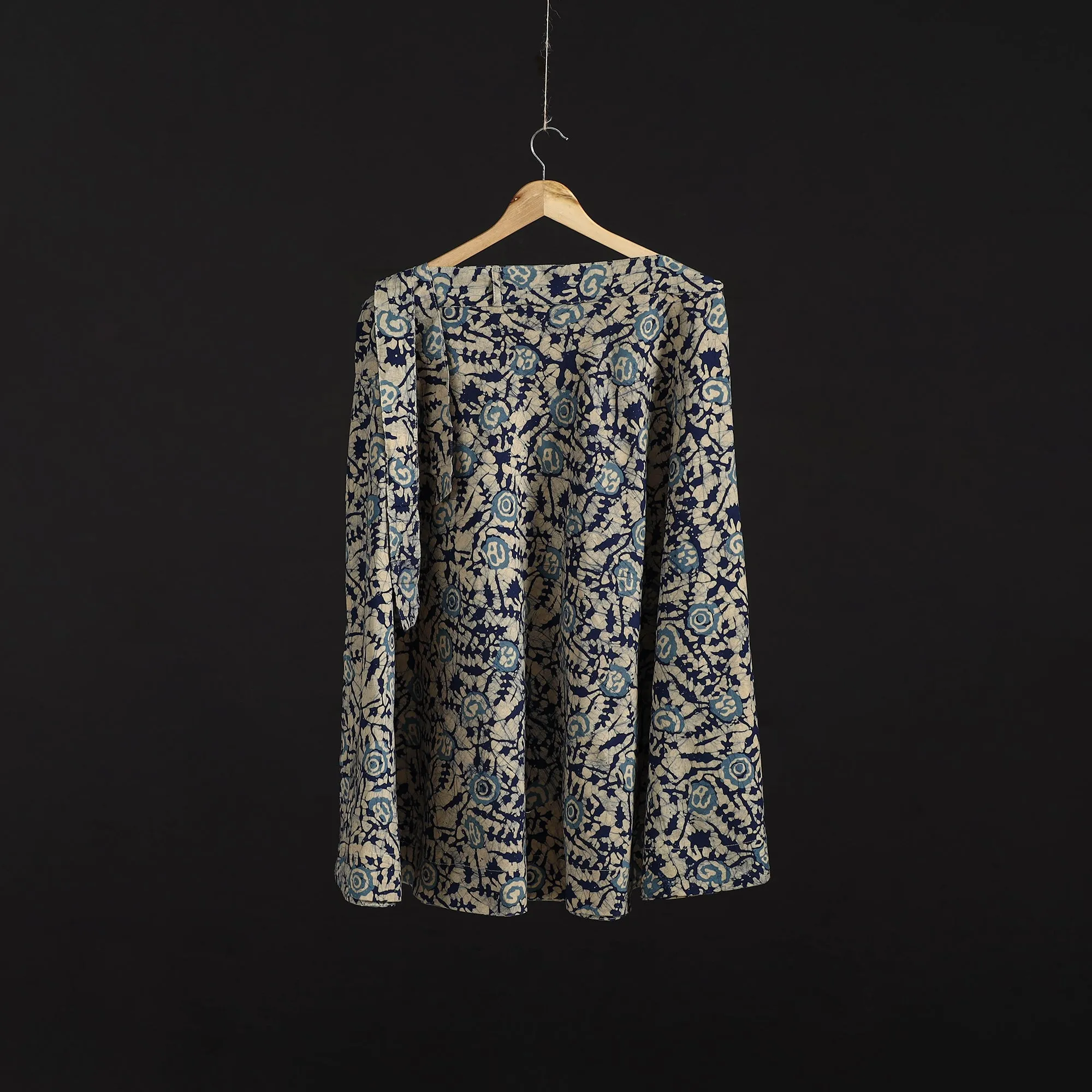 Beige - Hand Block Batik Print Cotton Wrap Around Skirt 110 sold by Itokri