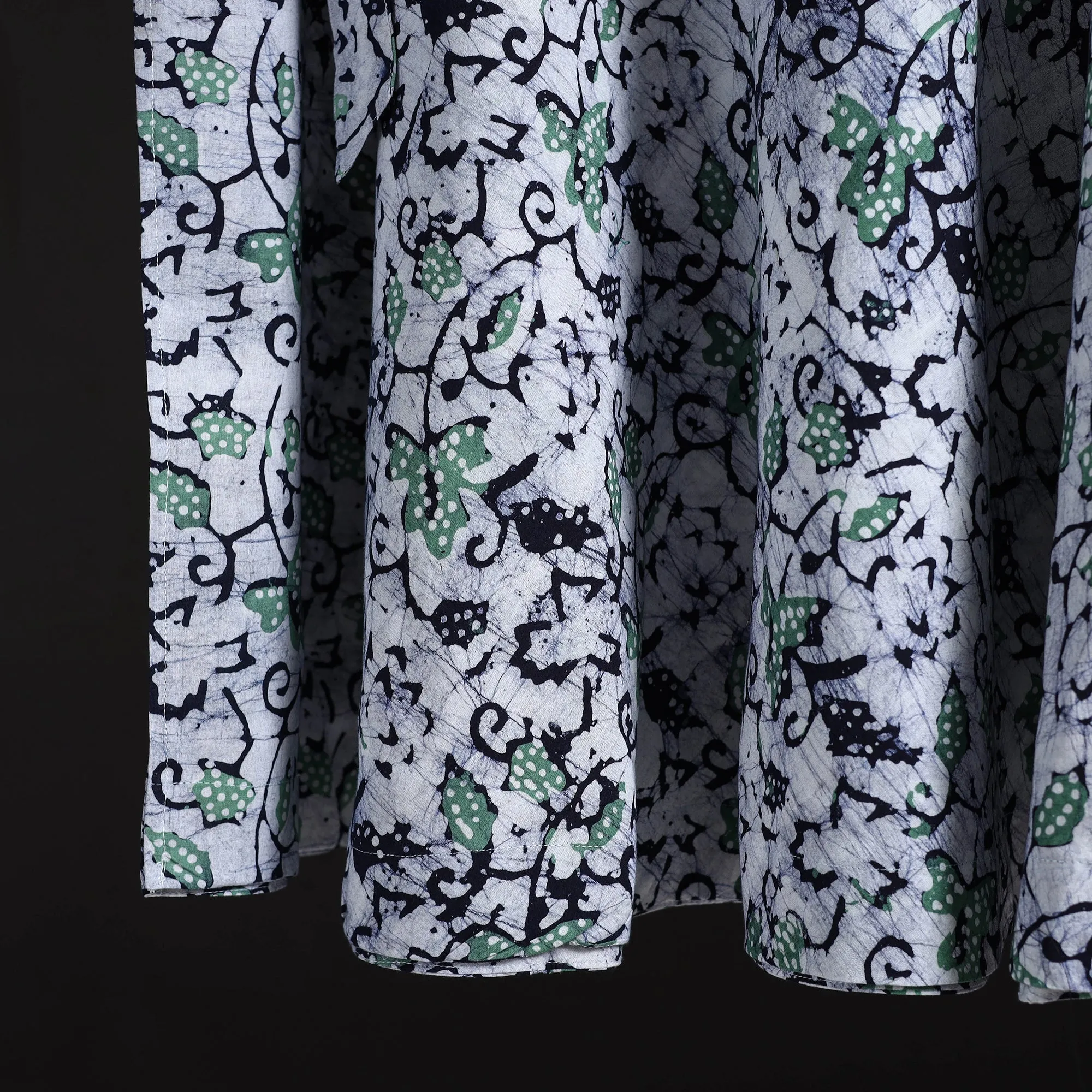 Blue - Hand Block Batik Print Cotton Wrap Around Skirt 95 sold by Itokri product image thumbnail 4