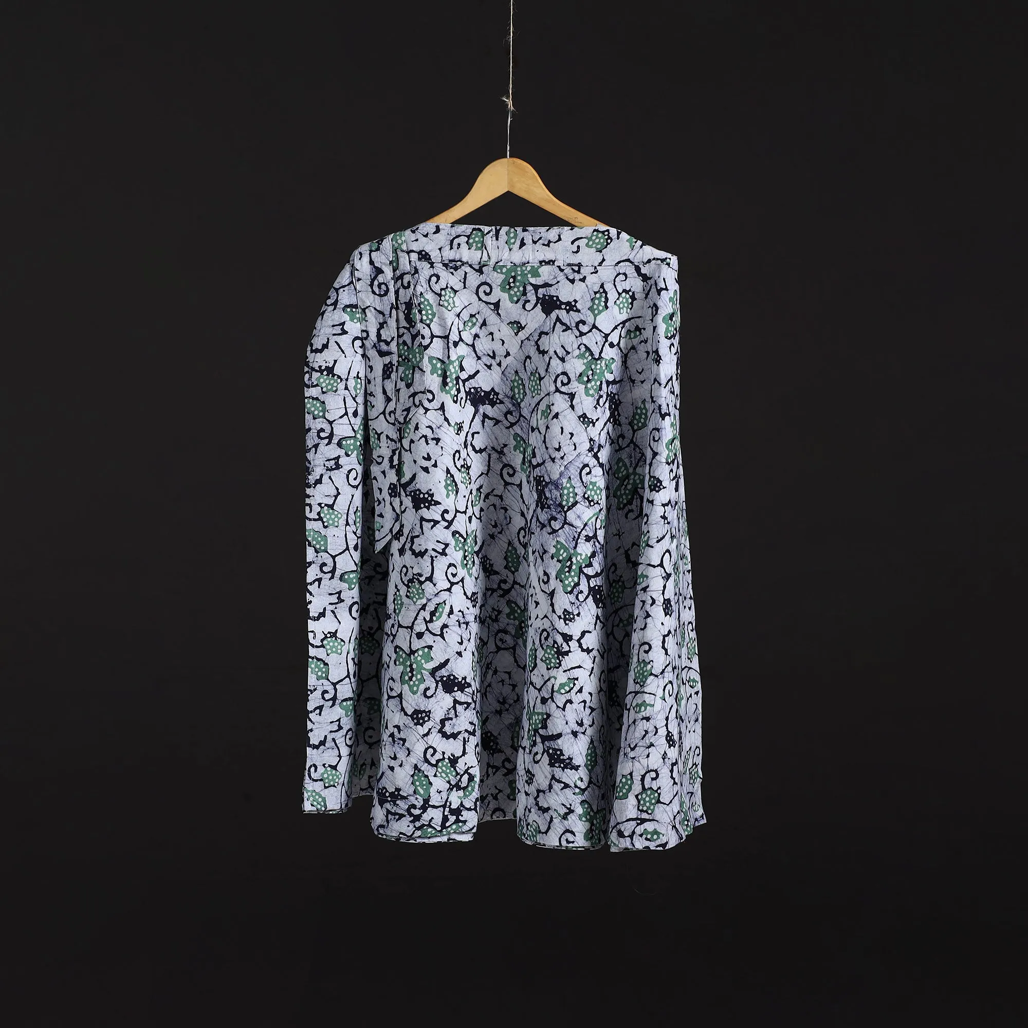 Blue - Hand Block Batik Print Cotton Wrap Around Skirt 95 sold by Itokri