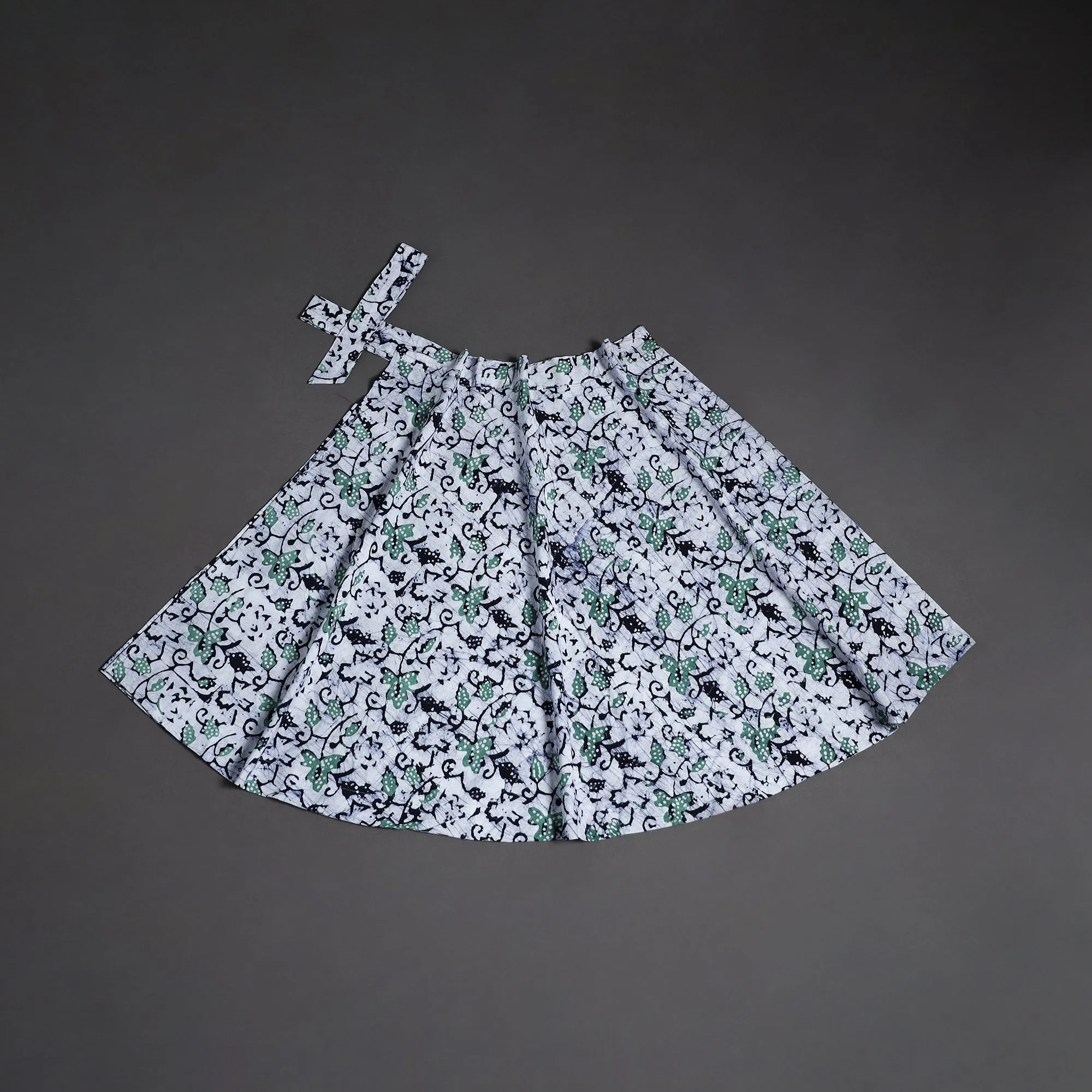 Blue - Hand Block Batik Print Cotton Wrap Around Skirt 95 sold by Itokri product image thumbnail 2