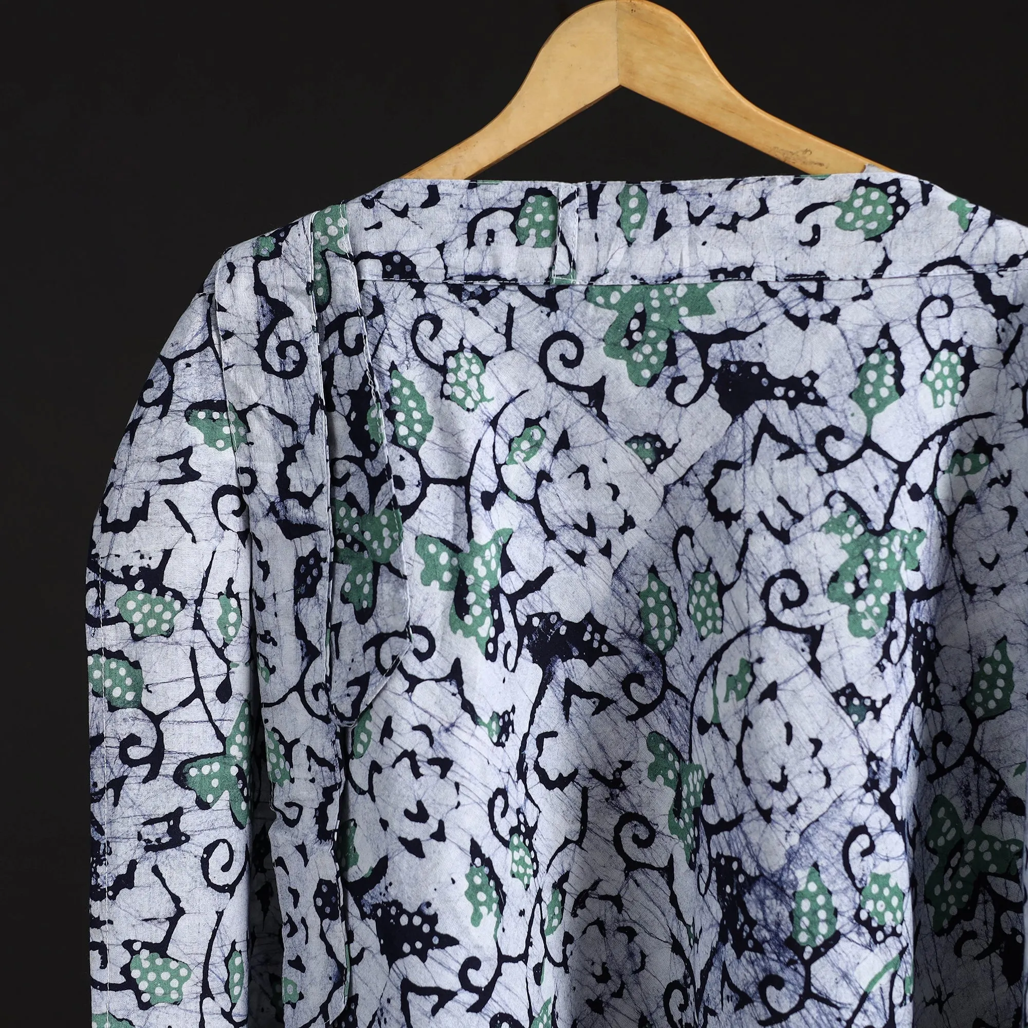 Blue - Hand Block Batik Print Cotton Wrap Around Skirt 95 sold by Itokri product image thumbnail 3