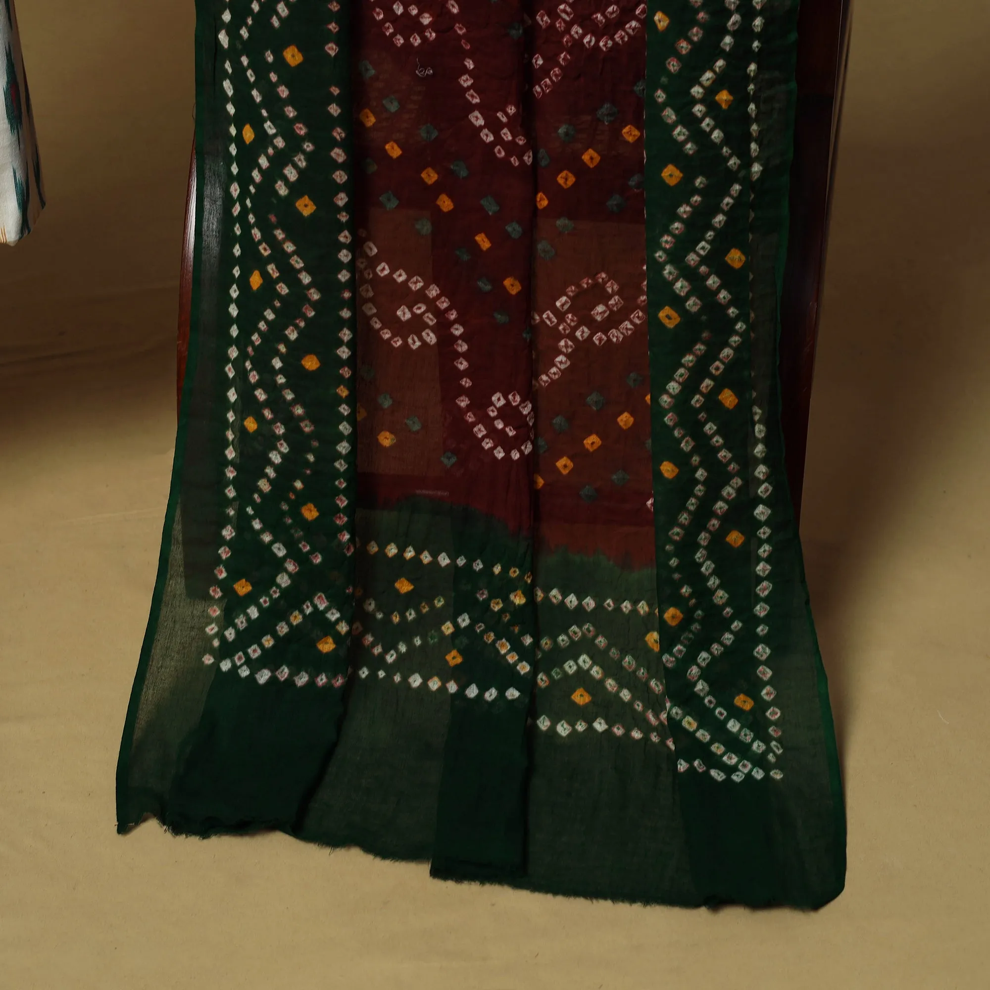 Pochampally Ikat Cotton 2pc Unstitched Dress Material with Earrings 11 sold by Itokri product image thumbnail 4