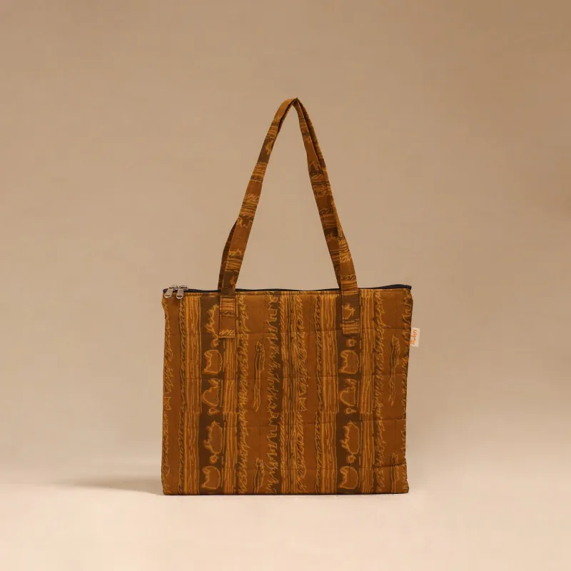Brown - Handcrafted Quilted Handbag 25 sold by Itokri