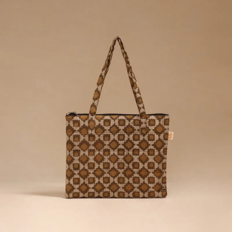 Brown - Handcrafted Quilted Handbag 23 sold by Itokri