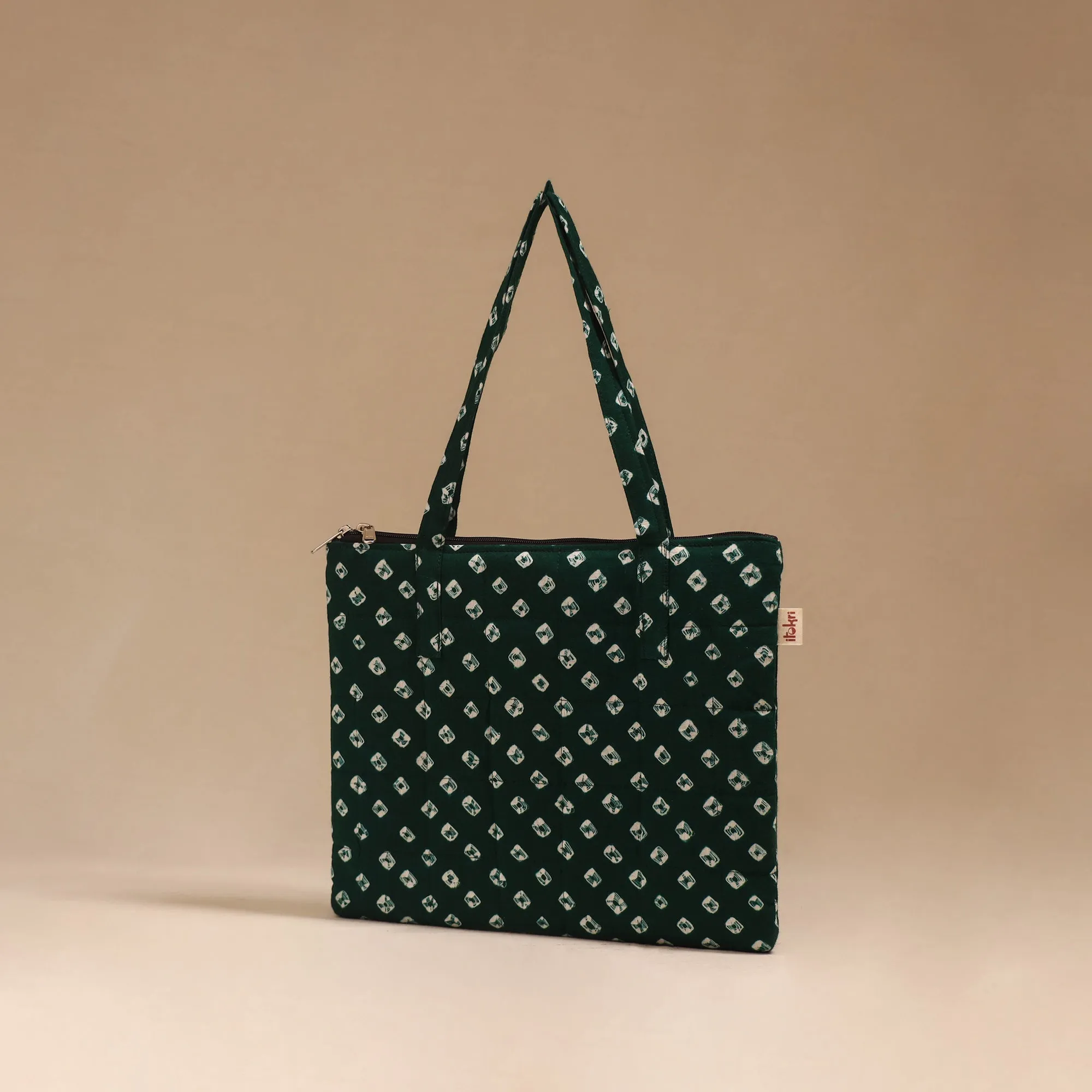 Green - Handcrafted Quilted Handbag 14 sold by Itokri product image thumbnail 2