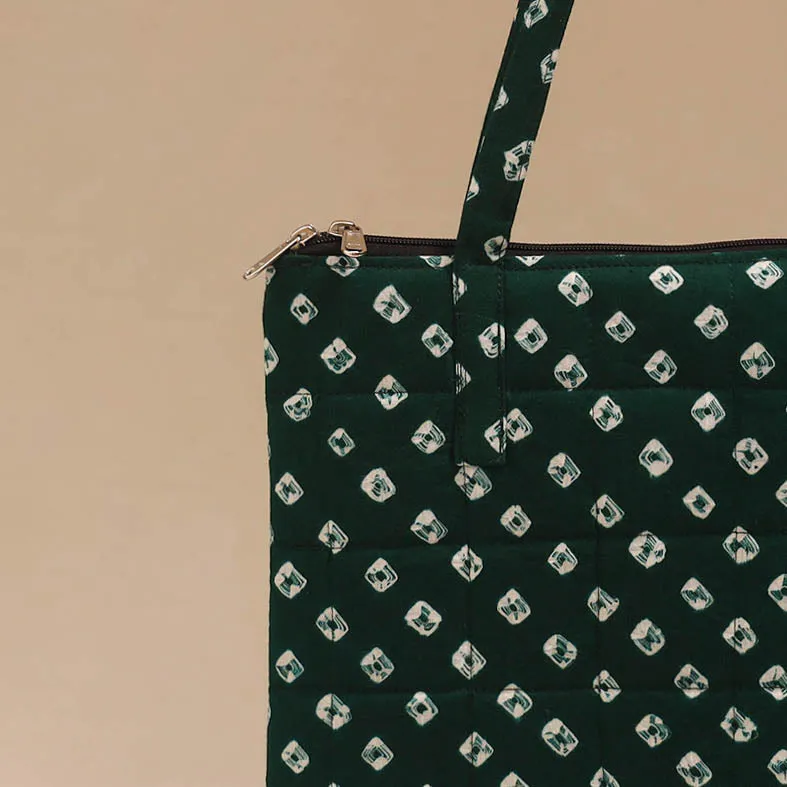 Green - Handcrafted Quilted Handbag 14 sold by Itokri product image thumbnail 3