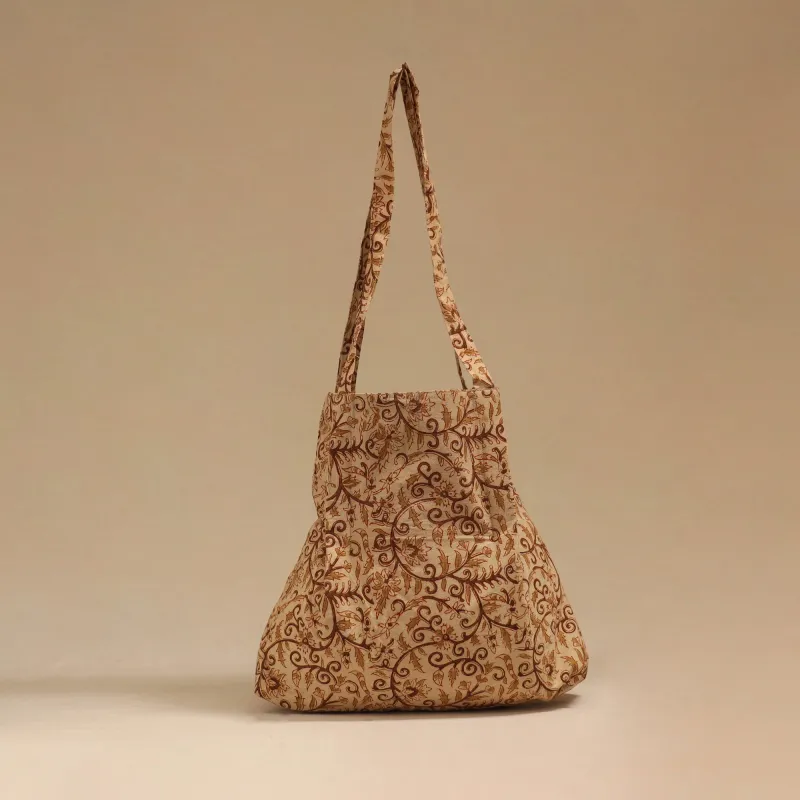 Beige - Handcrafted Fabric Jhola Bag 53 made by Itokri