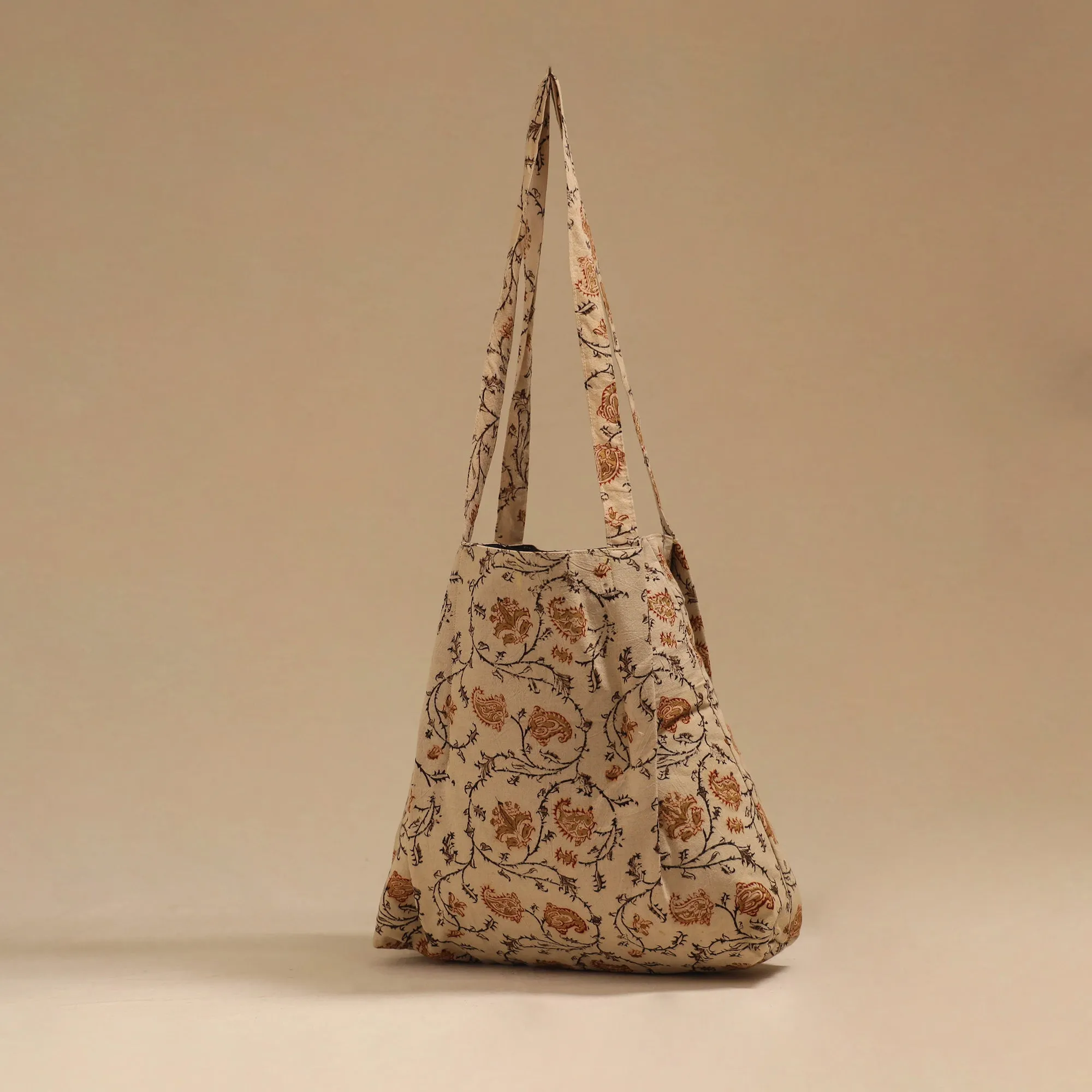 Beige - Handcrafted Fabric Jhola Bag 52 sold by Itokri product image thumbnail 2