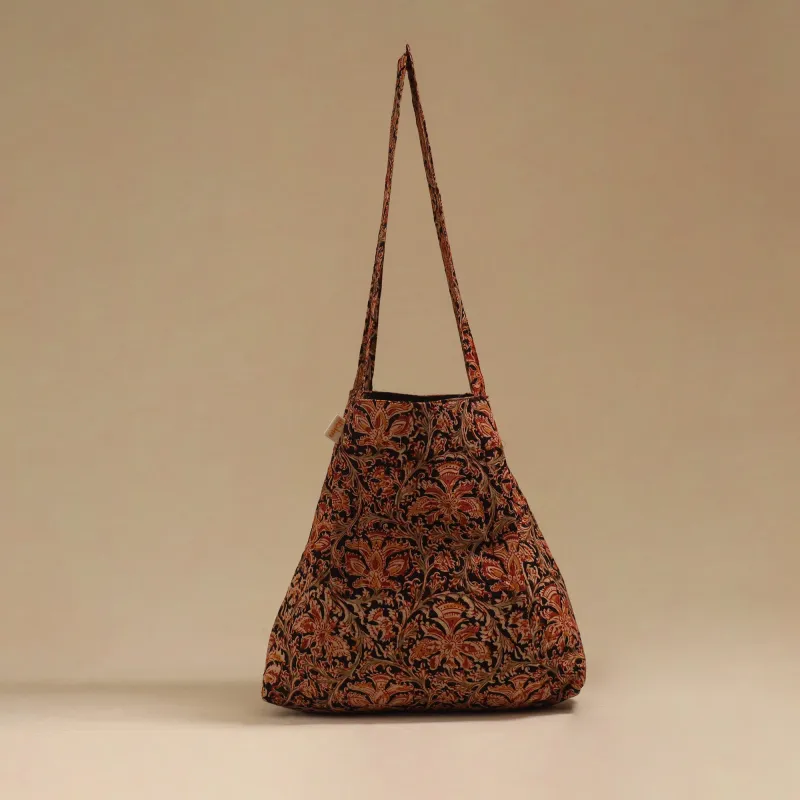 Black - Handcrafted Fabric Jhola Bag 47 sold by Itokri