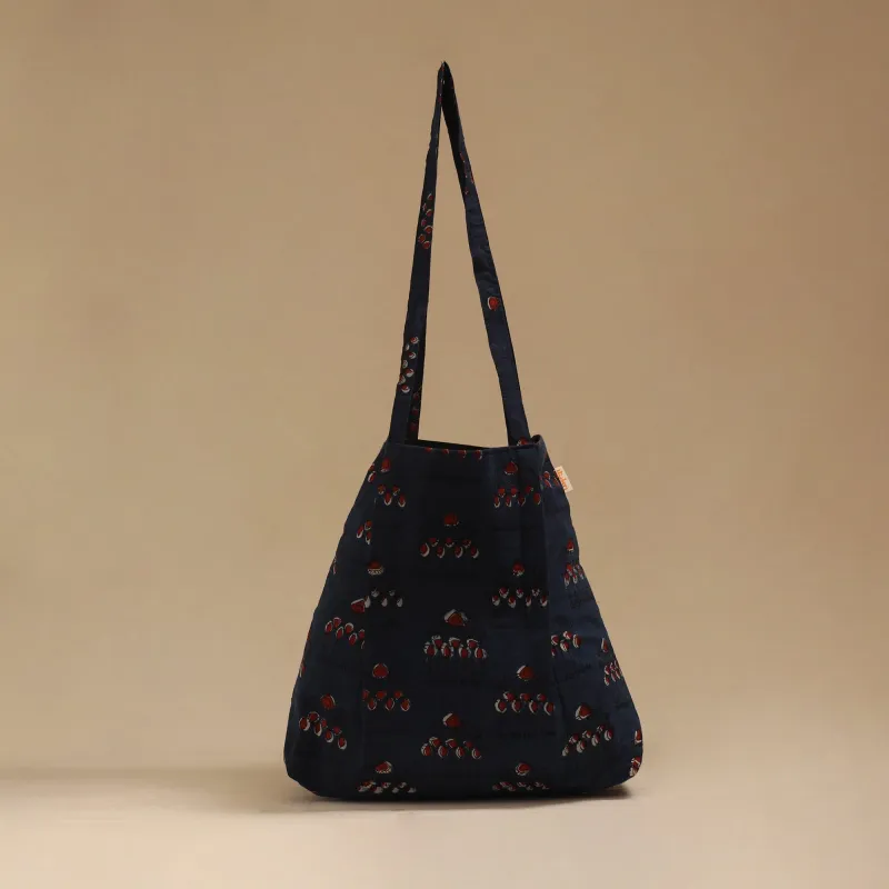 Blue - Handcrafted Fabric Jhola Bag 33 made by Itokri