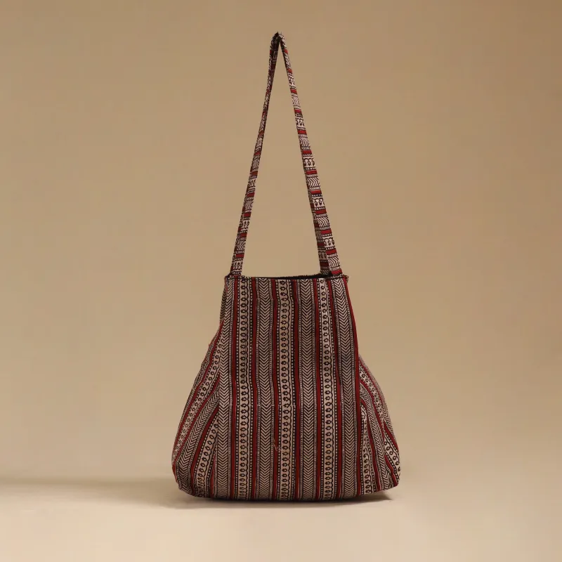 Red - Handcrafted Fabric Jhola Bag 23 made by Itokri