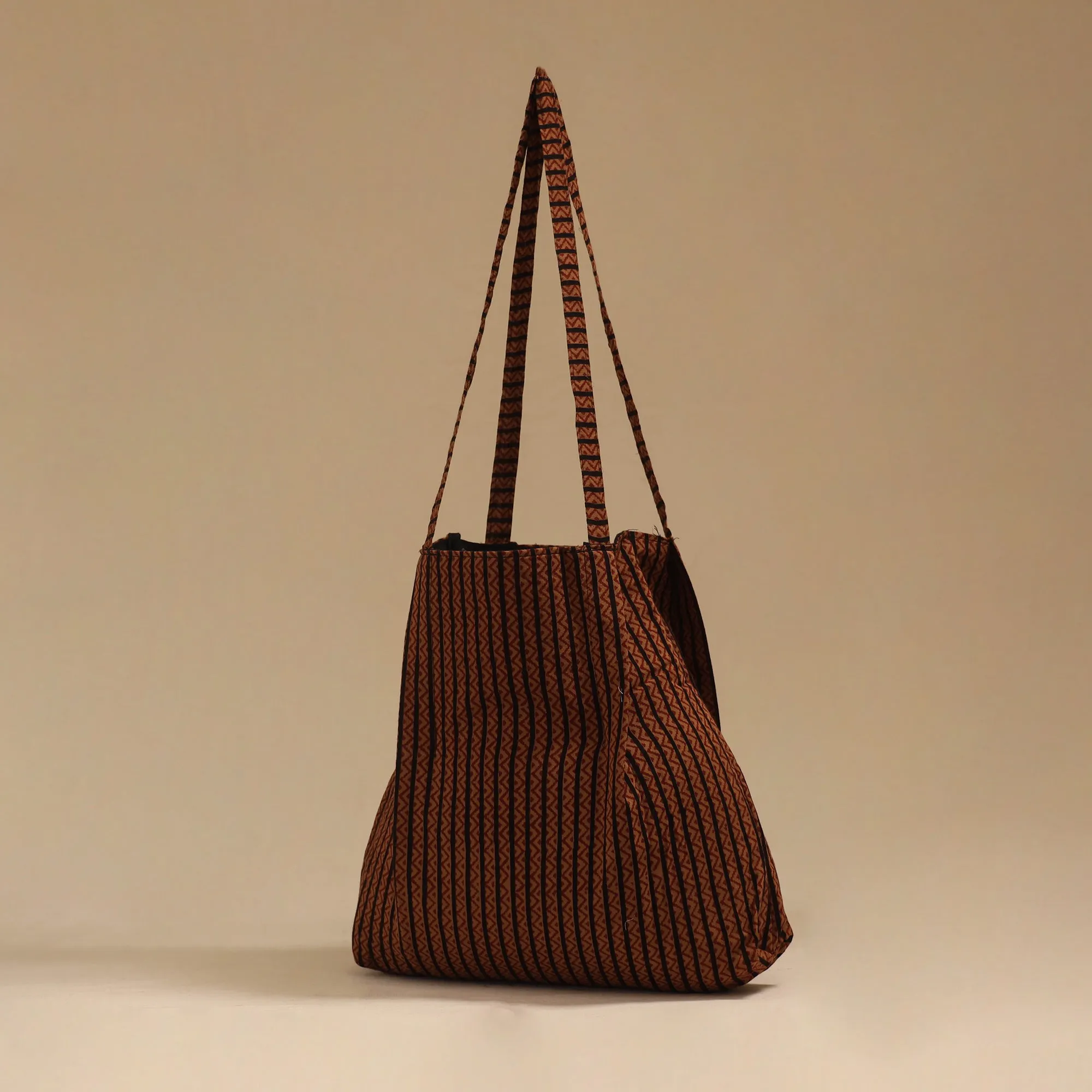 Brown - Handcrafted Fabric Jhola Bag 22 sold by Itokri product image thumbnail 2