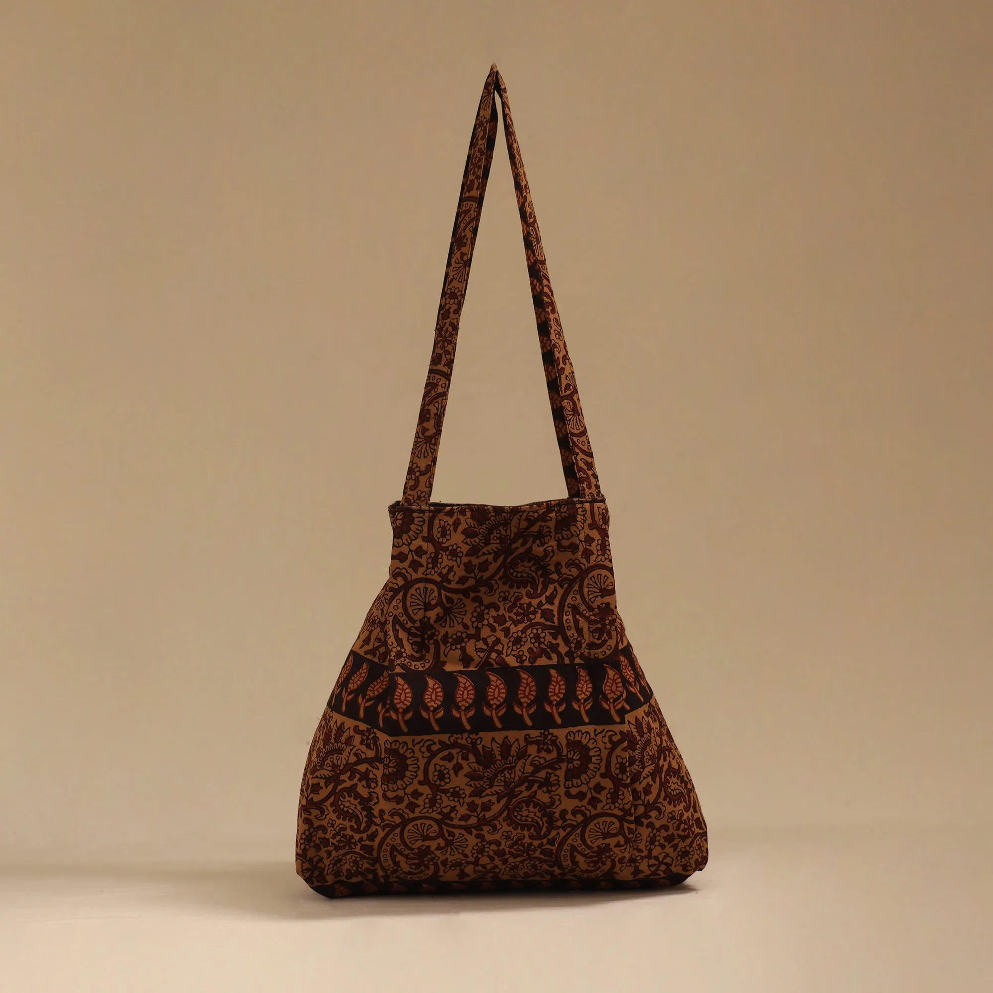 Brown - Handcrafted Fabric Jhola Bag 21 sold by Itokri