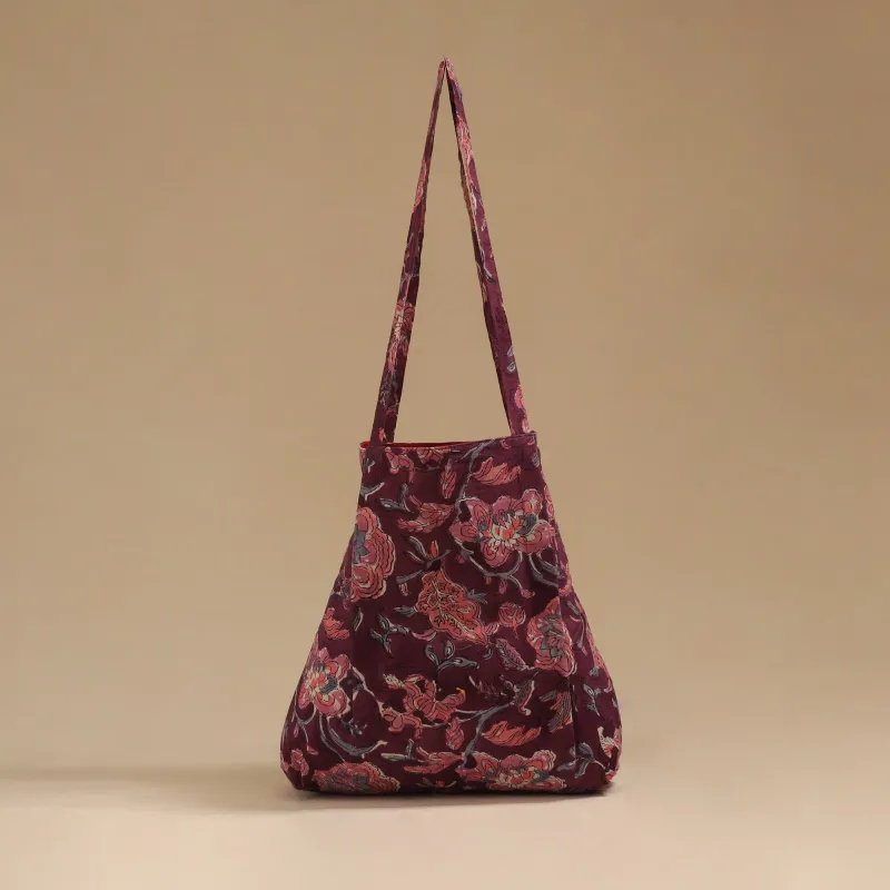 Purple - Handcrafted Fabric Jhola Bag 18 sold by Itokri