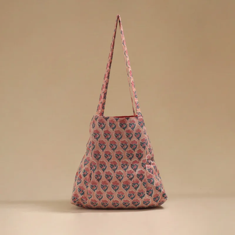 Pink - Handcrafted Fabric Jhola Bag 17 made by Itokri
