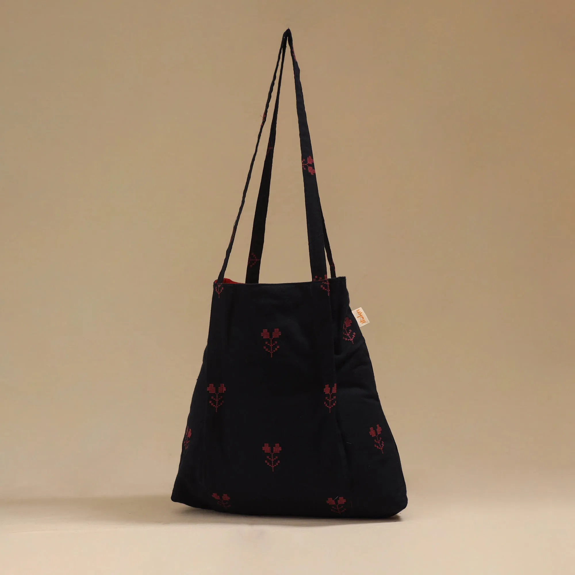 Black - Handcrafted Fabric Jhola Bag 04 sold by Itokri product image thumbnail 2