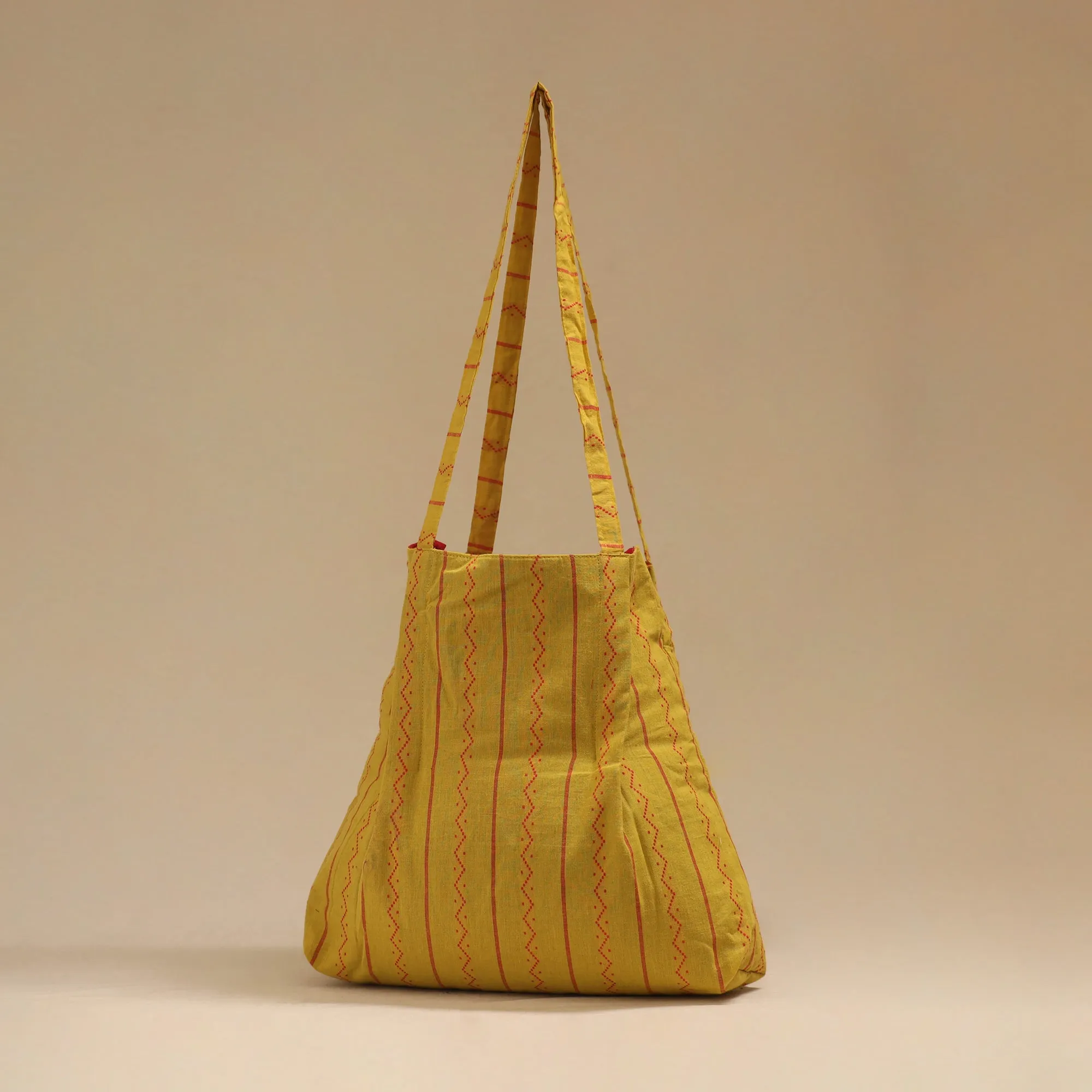 Yellow - Handcrafted Fabric Jhola Bag 01 sold by Itokri product image thumbnail 2