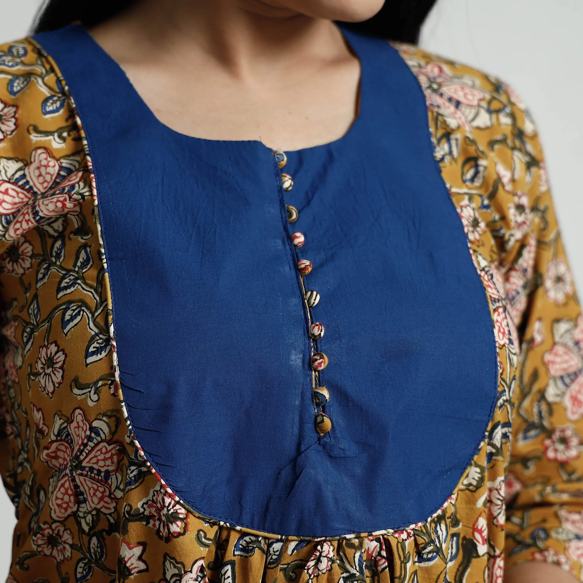 Brown - Bagru Block Printed Cotton Kurta with Palazzo Set sold by Itokri product image thumbnail 5