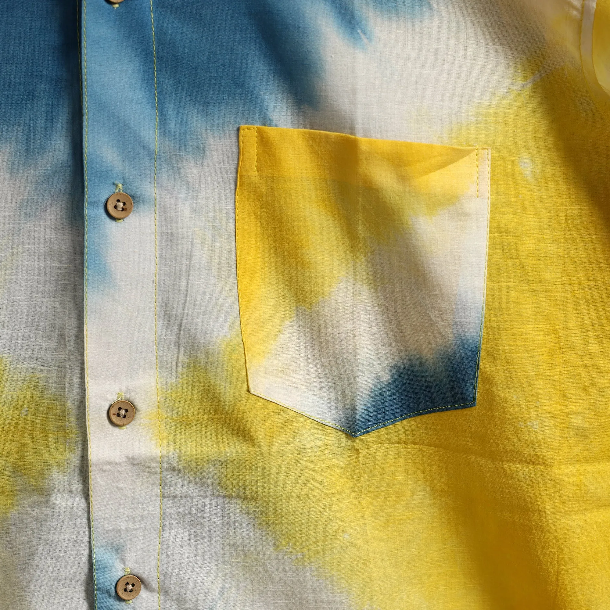 Multicolor - Pure Mul Cotton Half Sleeve Tie-Dye Men Shibori Shirt 11 sold by Itokri product image thumbnail 4