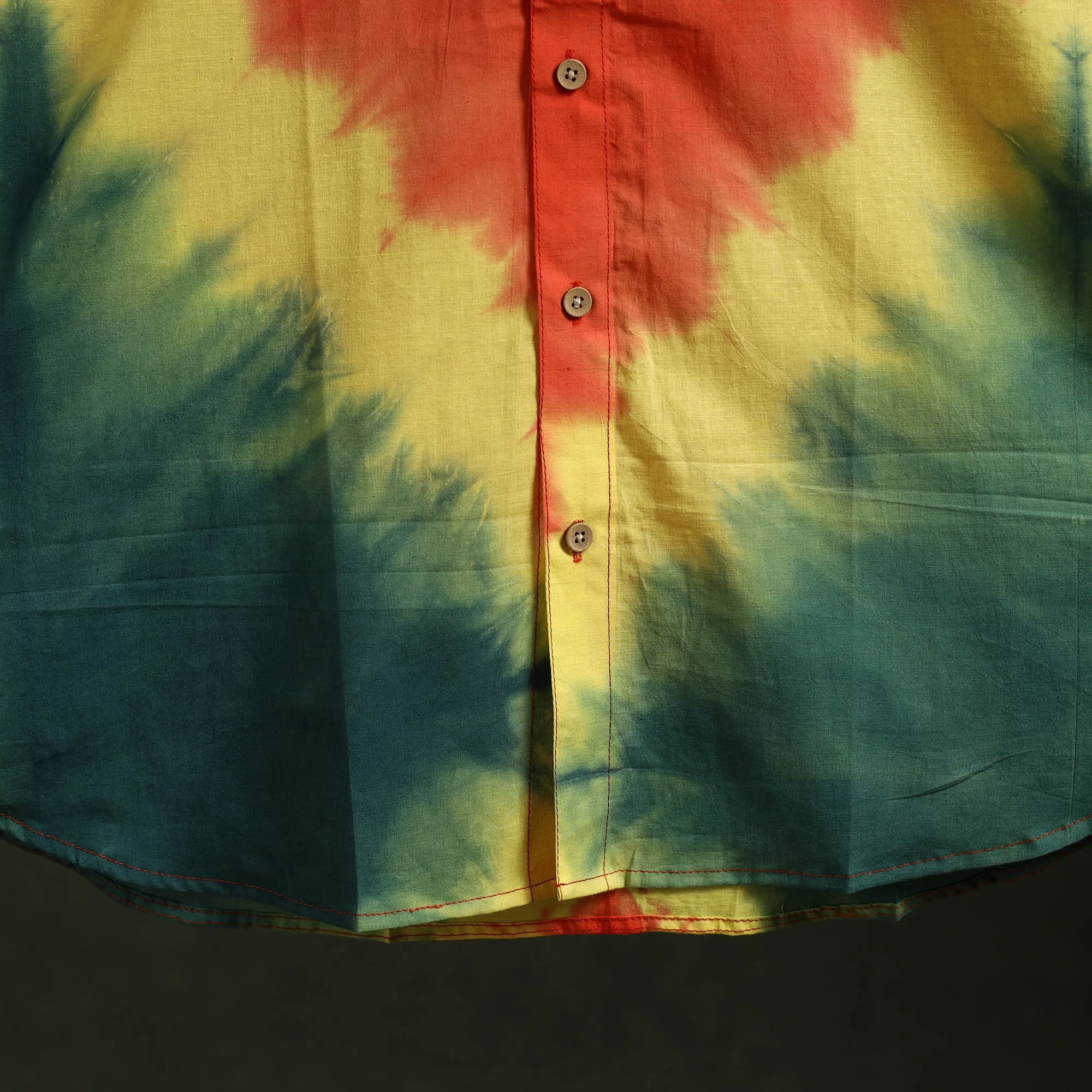 Multicolor - Pure Cotton Half Sleeve Tie-Dye Men Shibori Shirt 12 sold by Itokri product image thumbnail 5