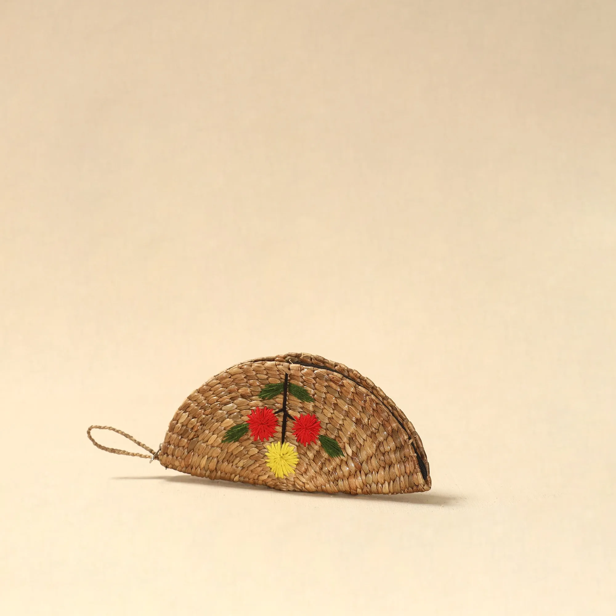 Beige - Handcrafted Natural Water Hyacinth Reed Hand Embroidered Clutch 36 sold by Itokri product image thumbnail 2