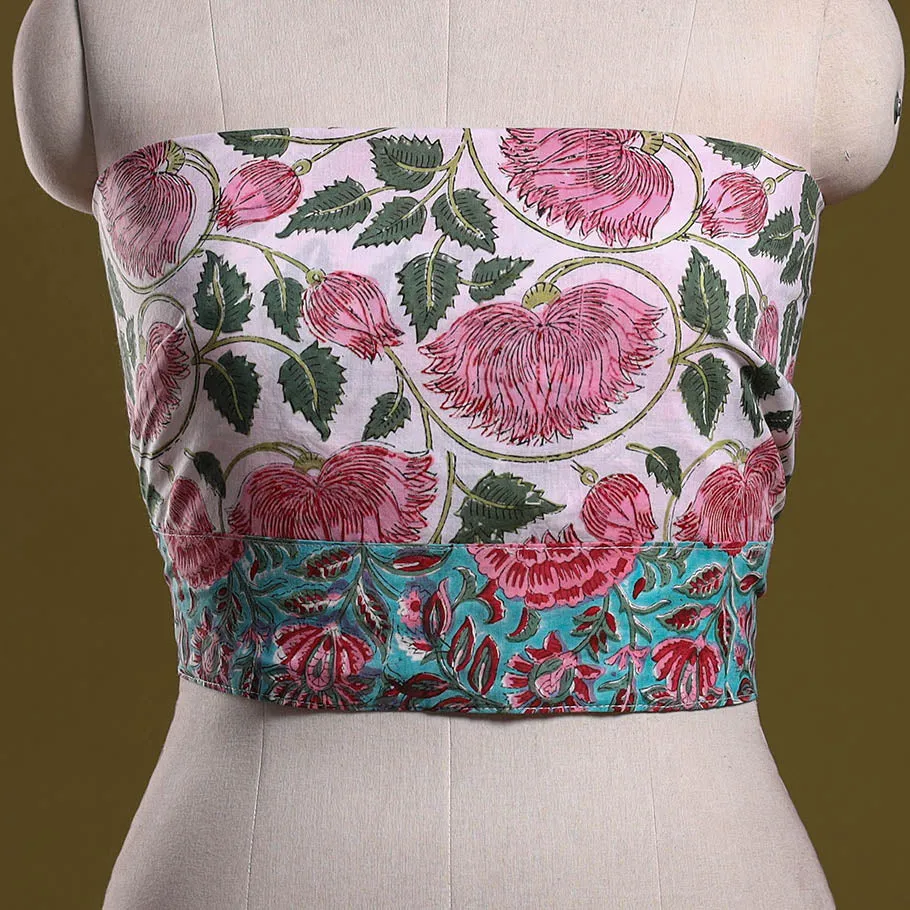 Hand Block Print Cotton Sanganeri Blouse Piece 82 sold by Itokri product image thumbnail 2