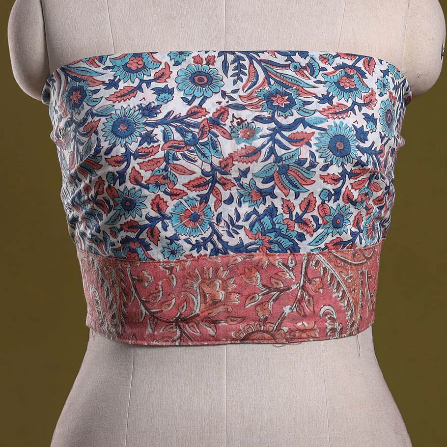 Blue - Hand Block Print Cotton Sanganeri Blouse Piece 81 sold by Itokri product image thumbnail 2
