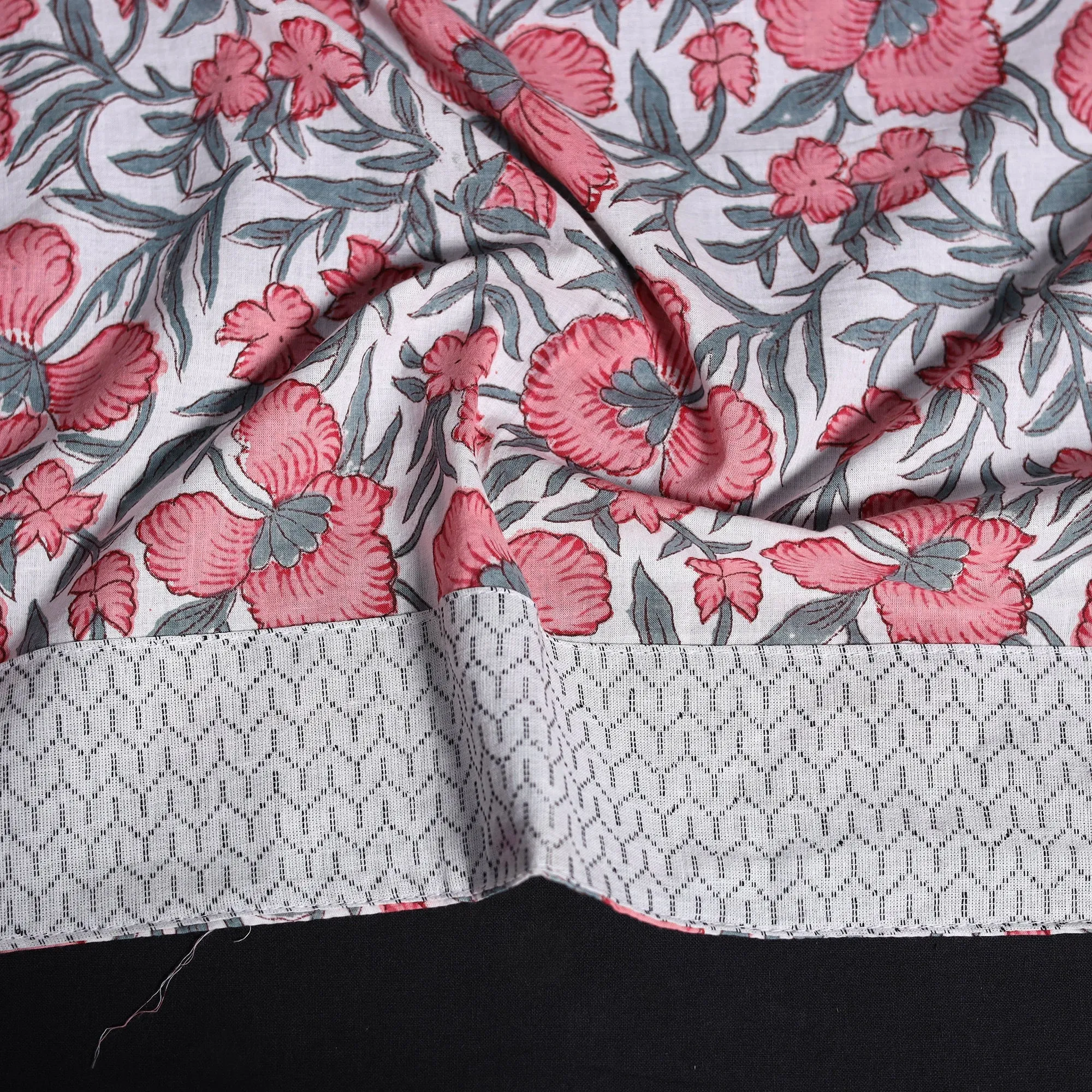 Pink - Hand Block Print Cotton Sanganeri Blouse Piece 78 sold by Itokri product image thumbnail 3