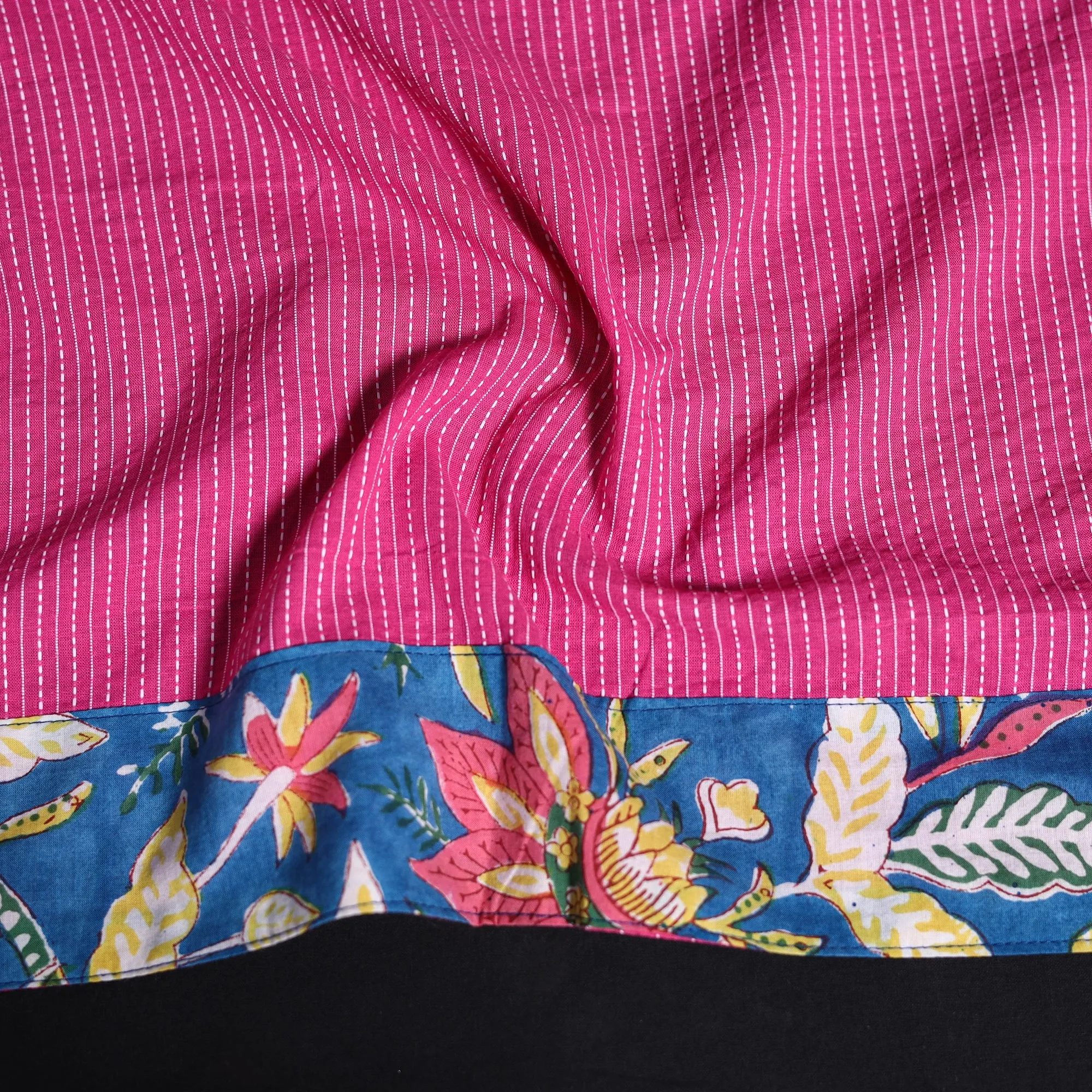 Pink - Running Stitch Plain Cotton Blouse Piece 65 sold by Itokri product image thumbnail 3