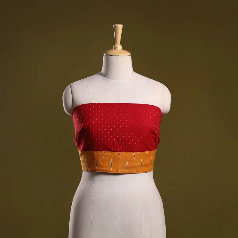 Red - Jacquard Cotton Blouse Piece 49 made by Itokri