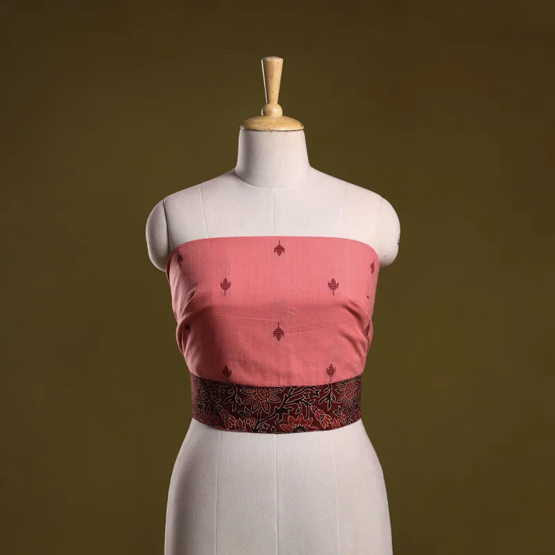 Pink - Jacquard Cotton Blouse Piece 48 made by Itokri