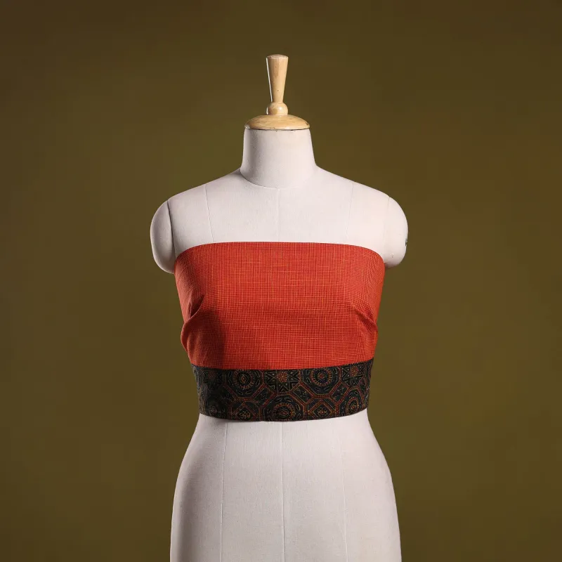 Orange - Jacquard Cotton Blouse Piece 47 made by Itokri
