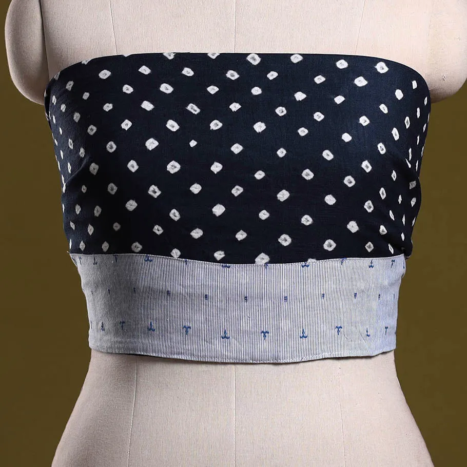Blue - Tie-Dye Cotton Bandhani Blouse Piece 38 sold by Itokri product image thumbnail 2