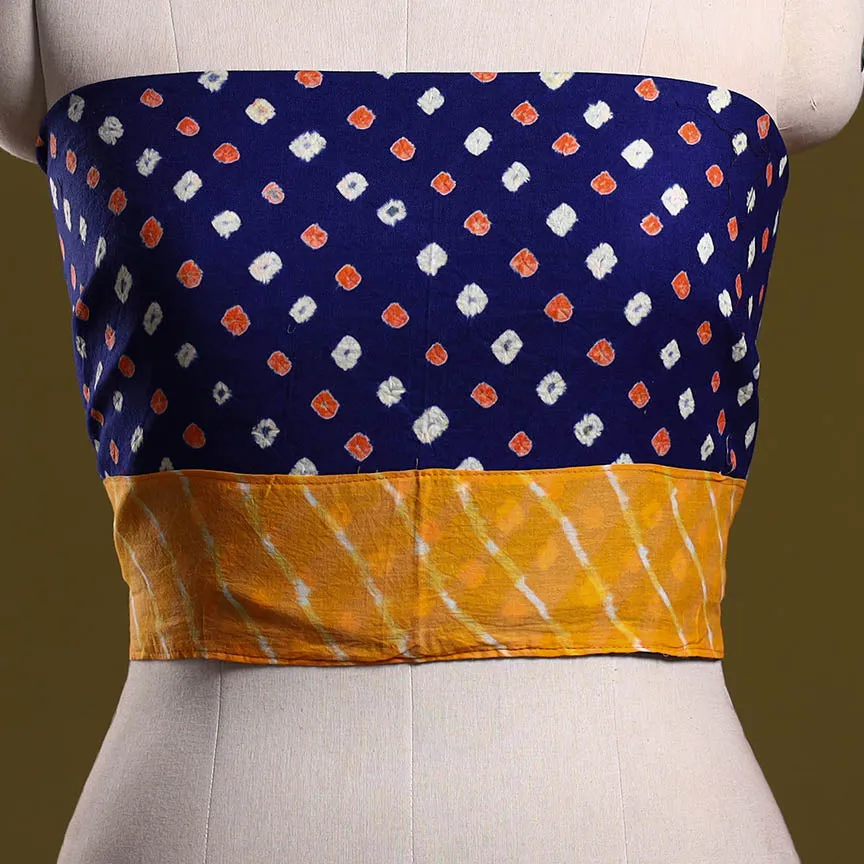Blue - Tie-Dye Cotton Bandhani Blouse Piece 35 sold by Itokri product image thumbnail 2