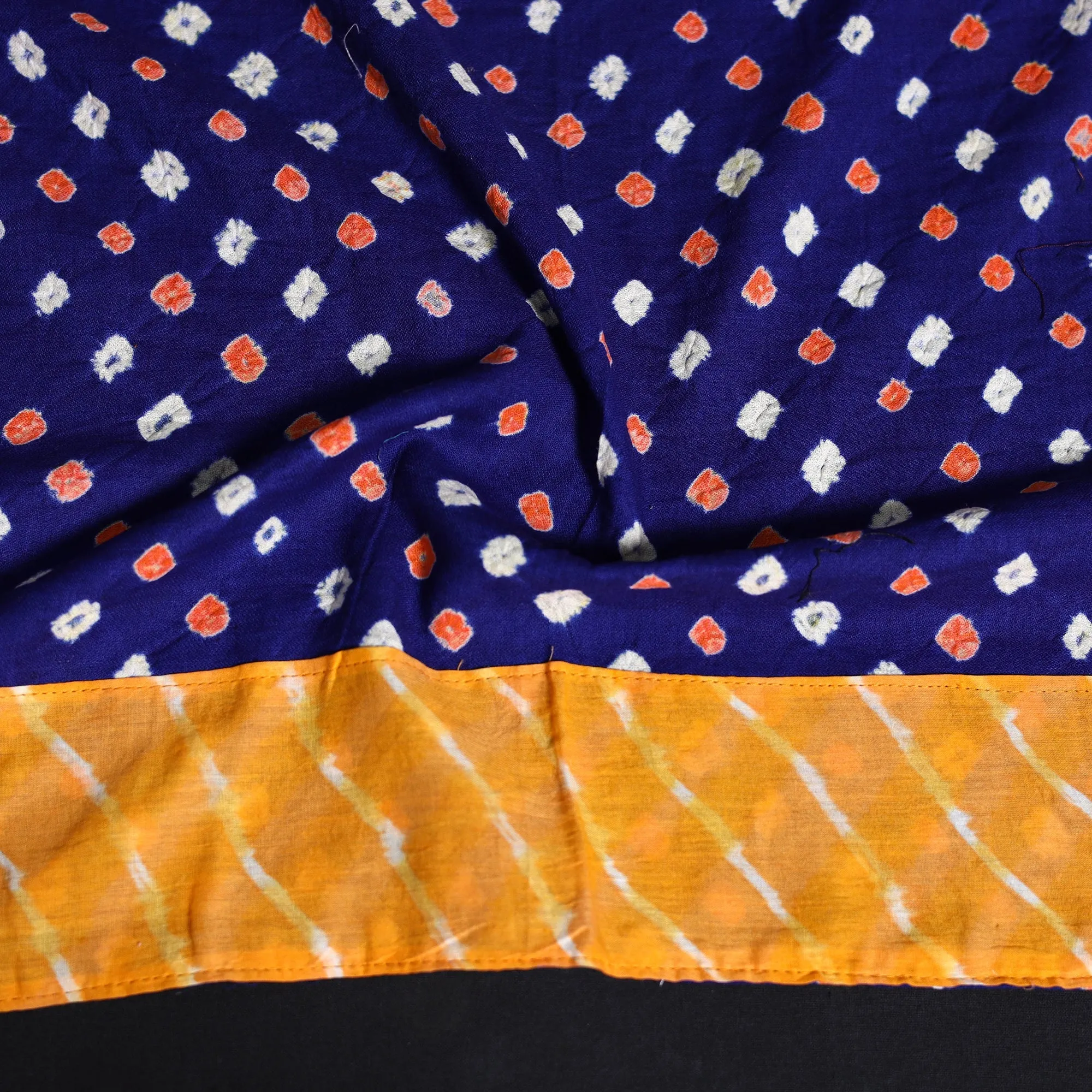 Blue - Tie-Dye Cotton Bandhani Blouse Piece 35 sold by Itokri product image thumbnail 3