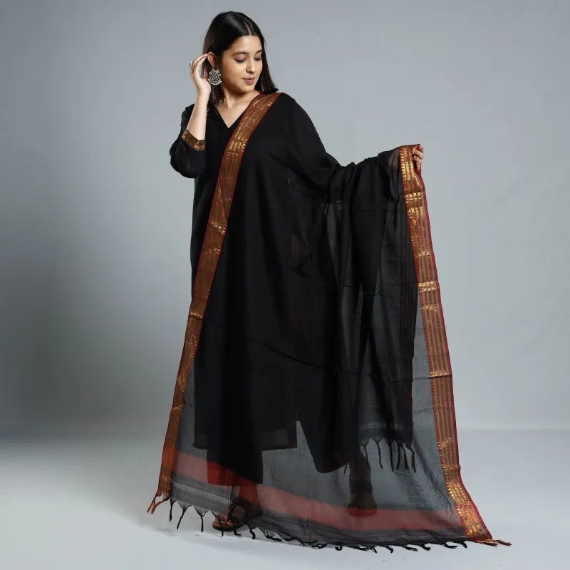 Black - Dharwad Cotton Kurta with Palazzo & Dupatta Set sold by Itokri