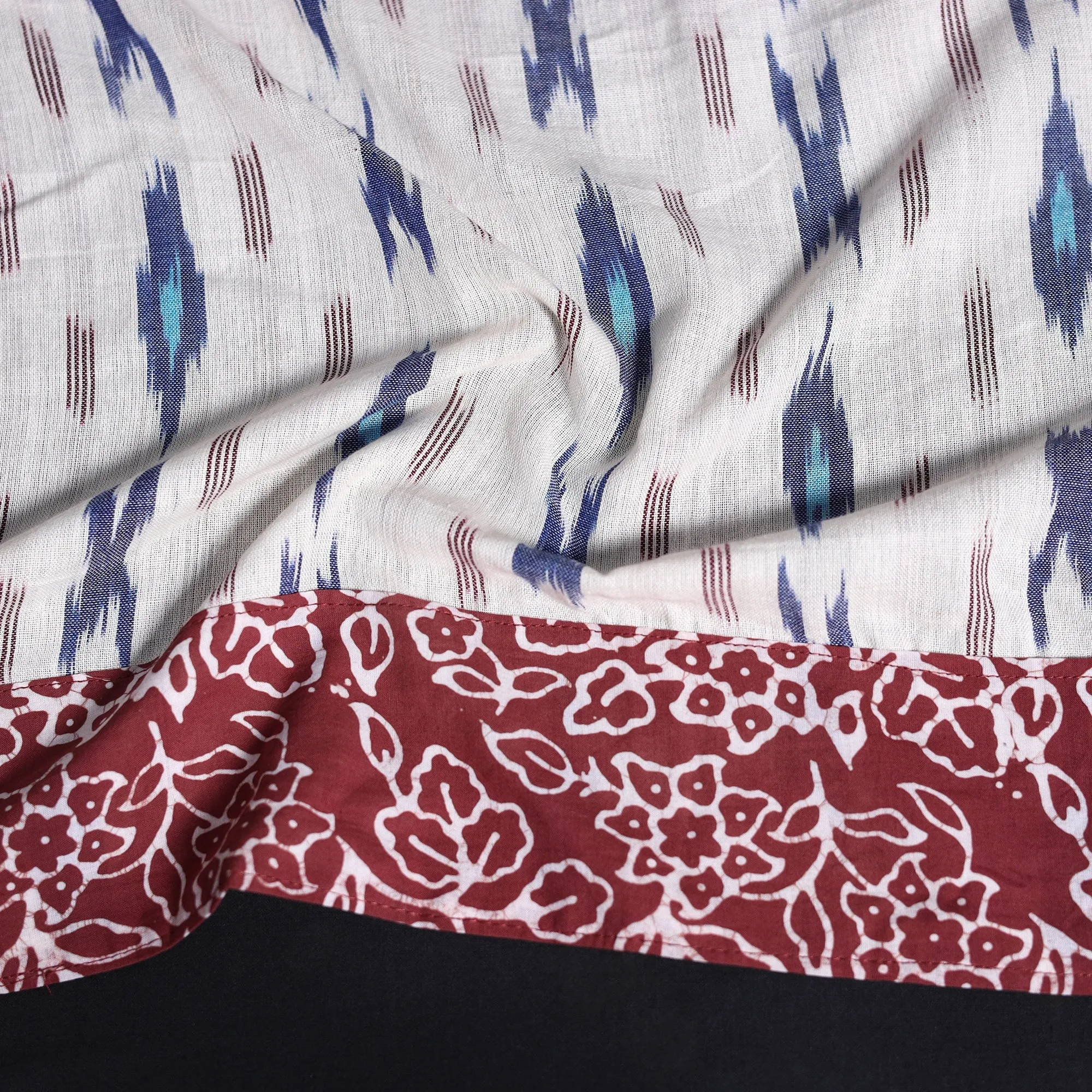 White - Cotton Pochampally Ikat Blouse Piece 29 sold by Itokri product image thumbnail 3