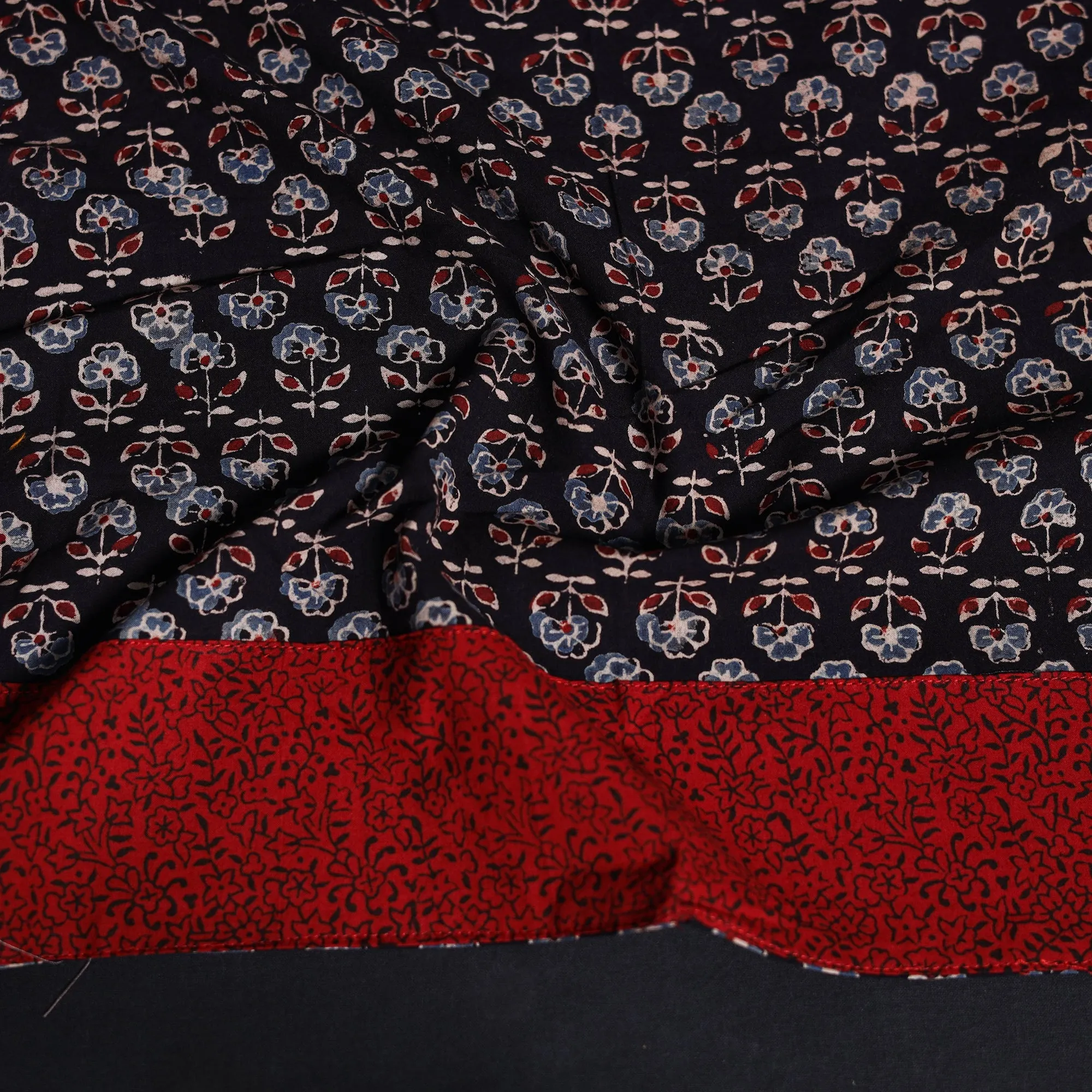 Black - Block Print Cotton Ajrakh Blouse Piece 17 sold by Itokri product image thumbnail 3