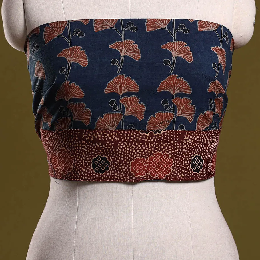 Blue - Block Print Cotton Ajrakh Blouse Piece 16 sold by Itokri product image thumbnail 2