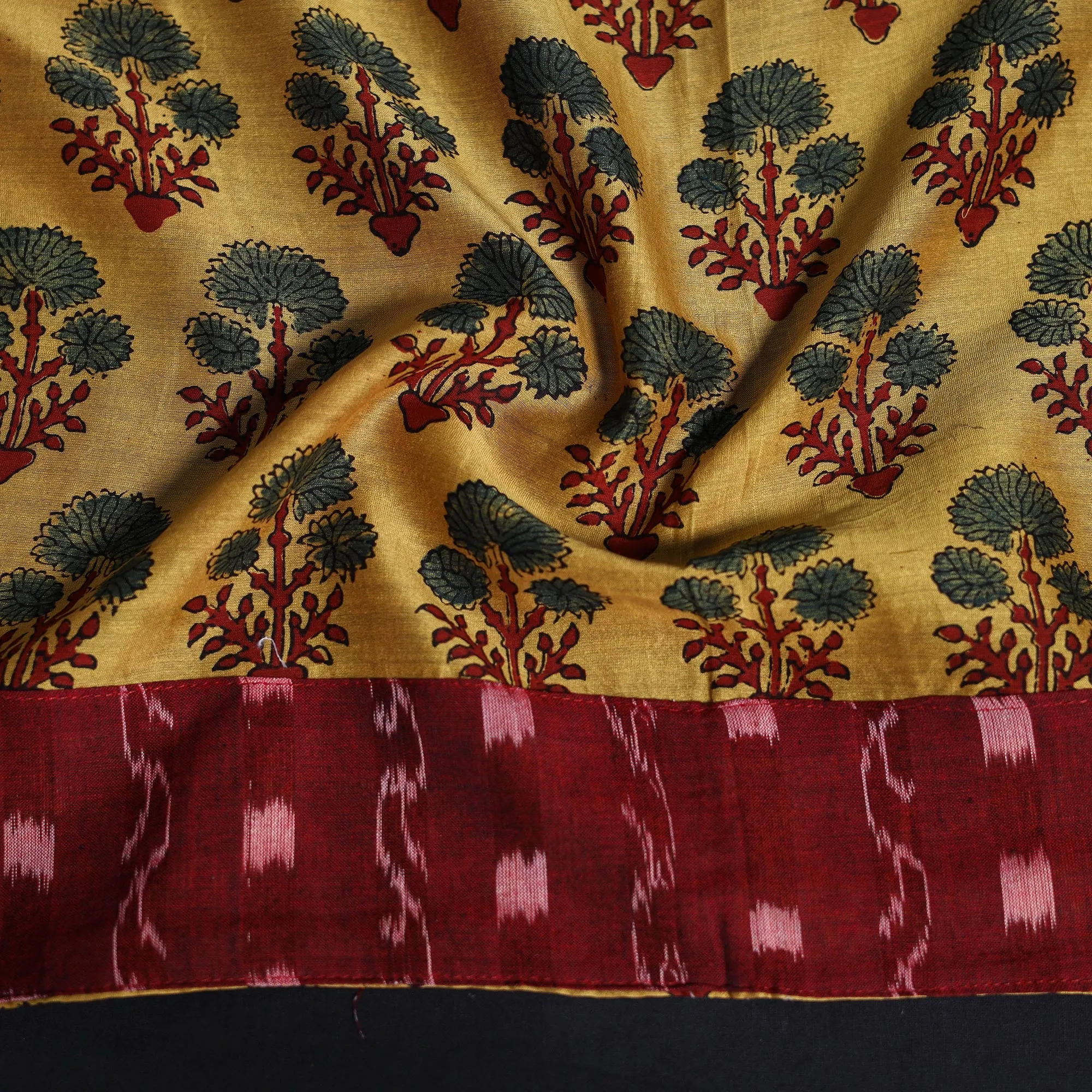 Yellow - Block Print Cotton Ajrakh Blouse Piece 08 sold by Itokri product image thumbnail 3